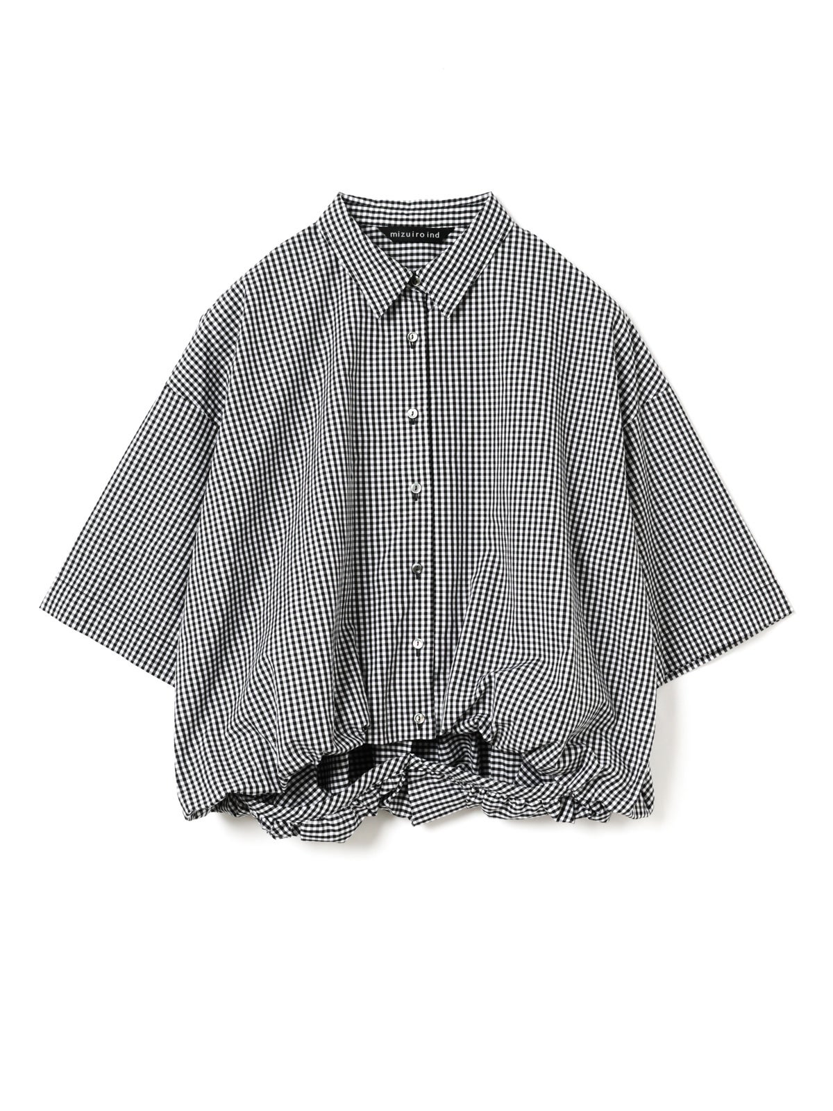 mizuiro ind ストライプハーフスリーブバルーンシャツ｜ MARcourt