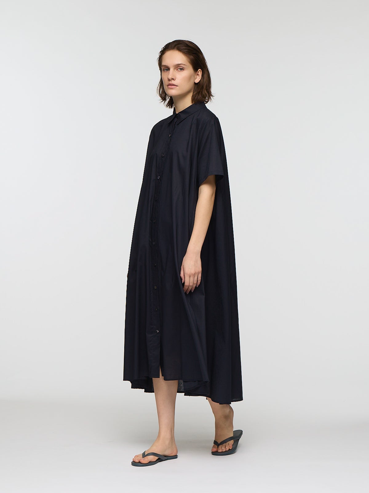 mizuiro ind ハーフスリーブフレアシャツワンピース｜ MARcourt ONLINE