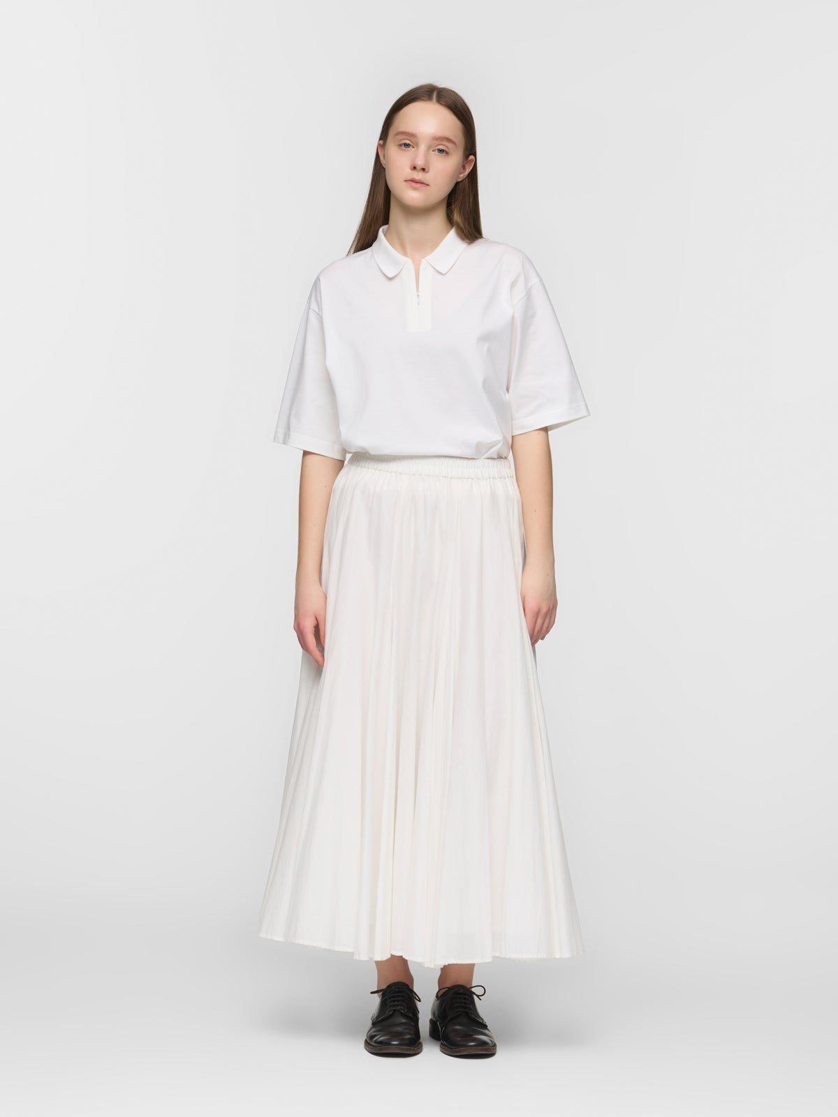 ホワイト ジップアップポロシャツ mizuiro ind ジップアップポロシャツ｜ MARcourt ONLINE STORE