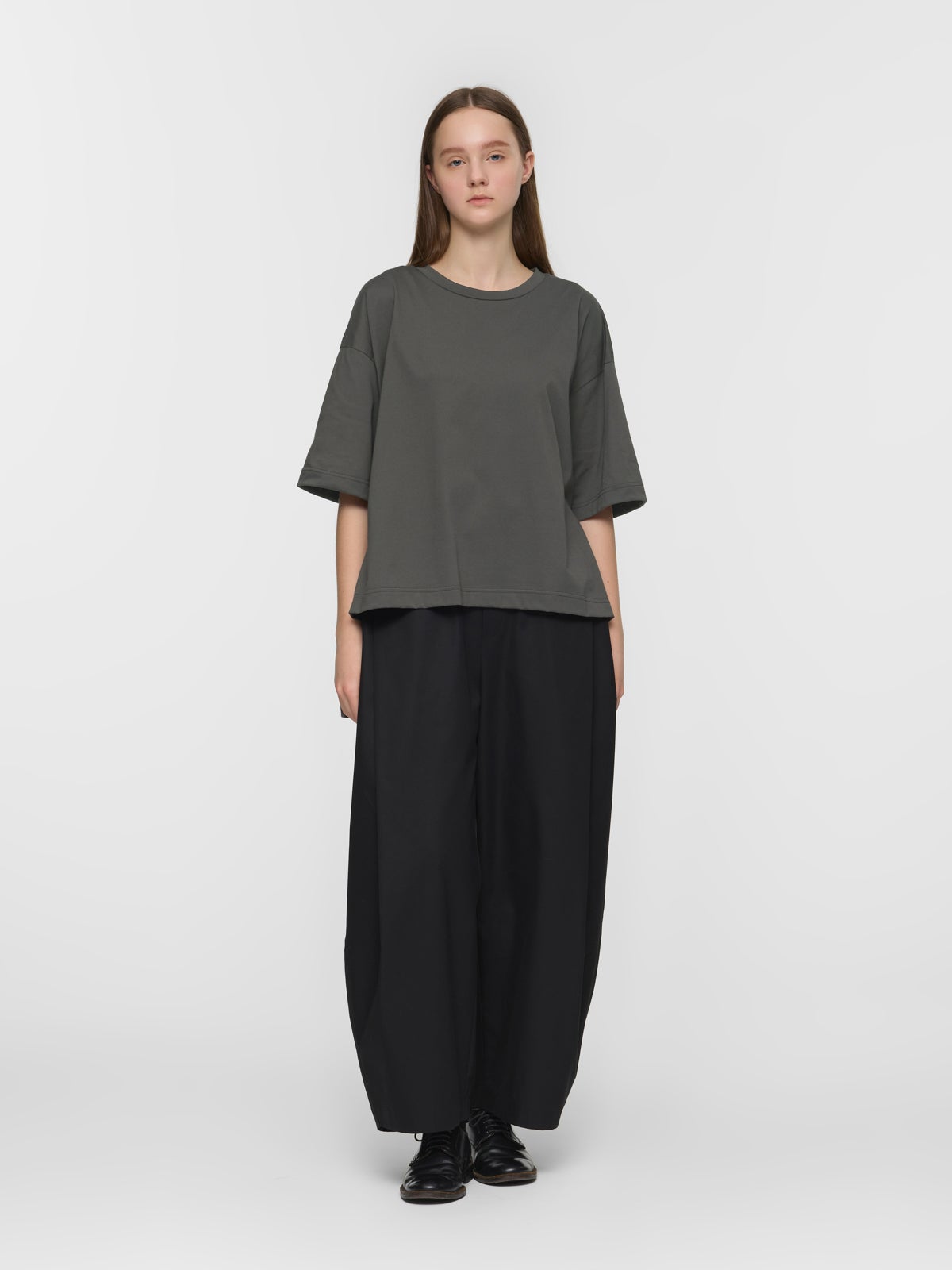 mizuiro ind ワイドチュニックブラック mizuiro ind サイドスリットワイドチュニックTシャツ｜ MARcourt