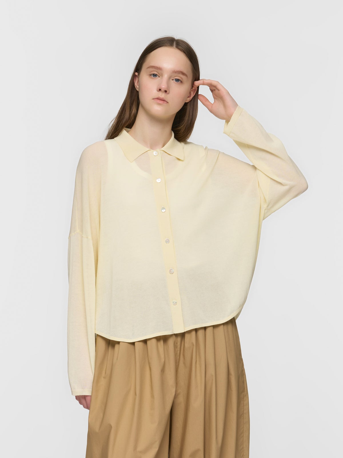 mizuiro ind シャツカラーシャツカーディガン｜ MARcourt ONLINE STORE