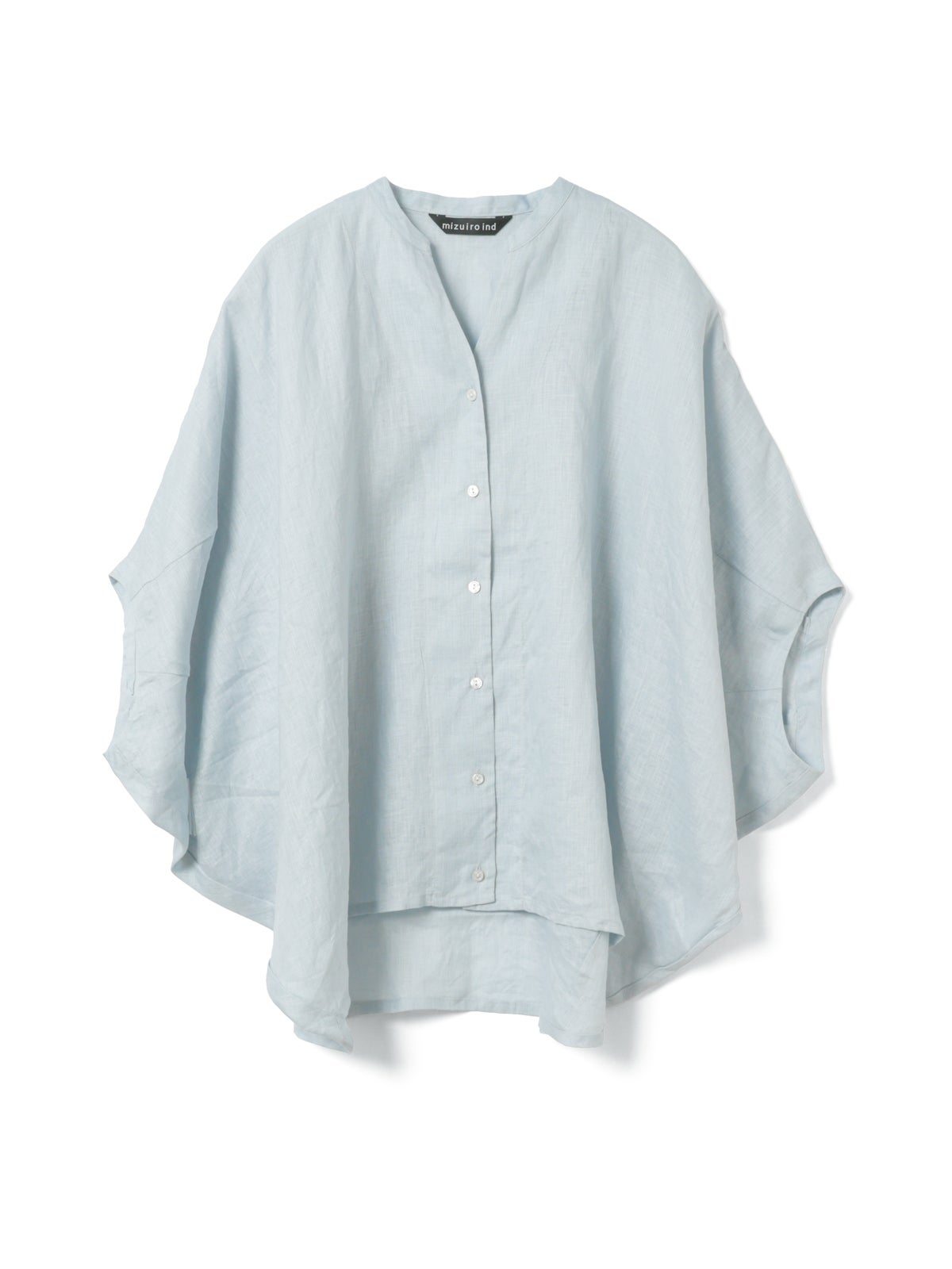 新品✨ mizuiroind 25SSリネンスタンドカラーコクーンシャツ 日本製 mizuiro ind リネンスタンドカラーコクーンシャツ｜ MARcourt ONLINE