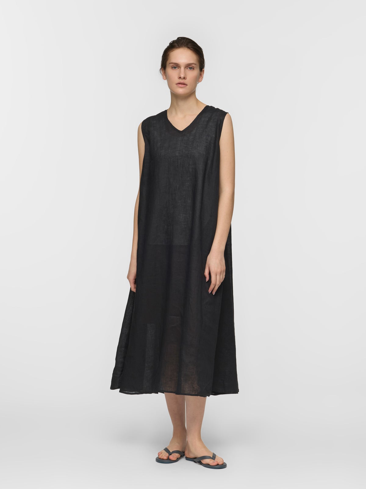mizuiro ind リネンVネックフレアワンピース｜ MARcourt ONLINE STORE