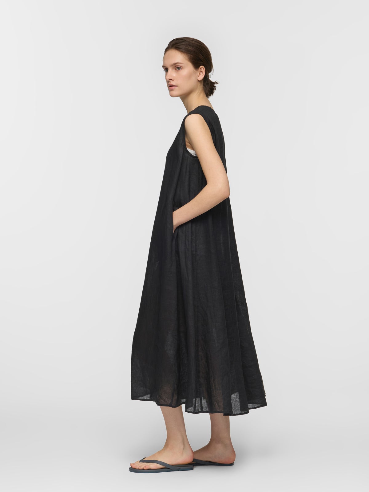 mizuiro ind リネンVネックフレアワンピース｜ MARcourt ONLINE STORE