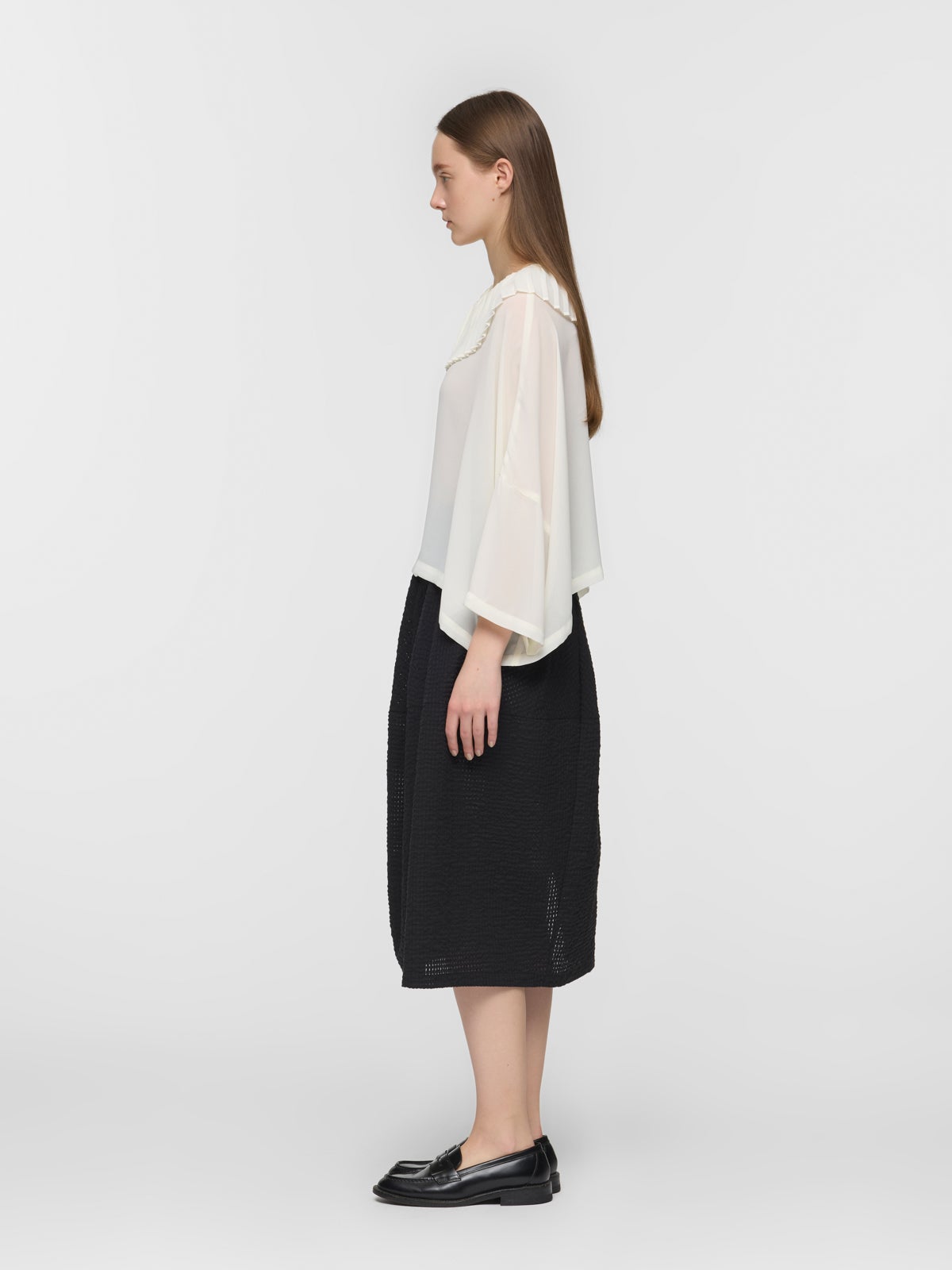 mizuiro ind カラミチェックタックコクーンスカート｜ MARcourt ONLINE