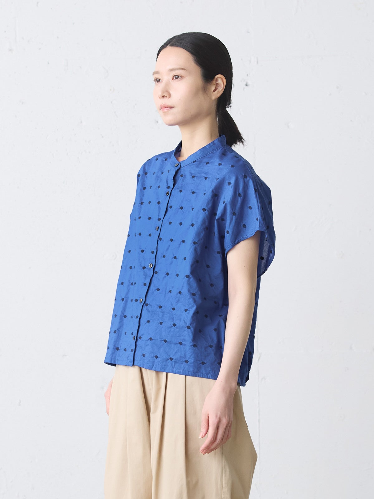 新品 2026 midiumiドットシャツ、ブルー MidiUmi ドット柄シャツノースリーブ｜ MARcourt ONLINE STORE