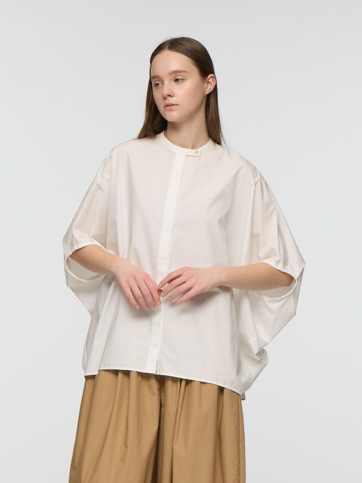 mizuiro ind スタンドカラーコクーンシャツ｜ MARcourt ONLINE STORE
