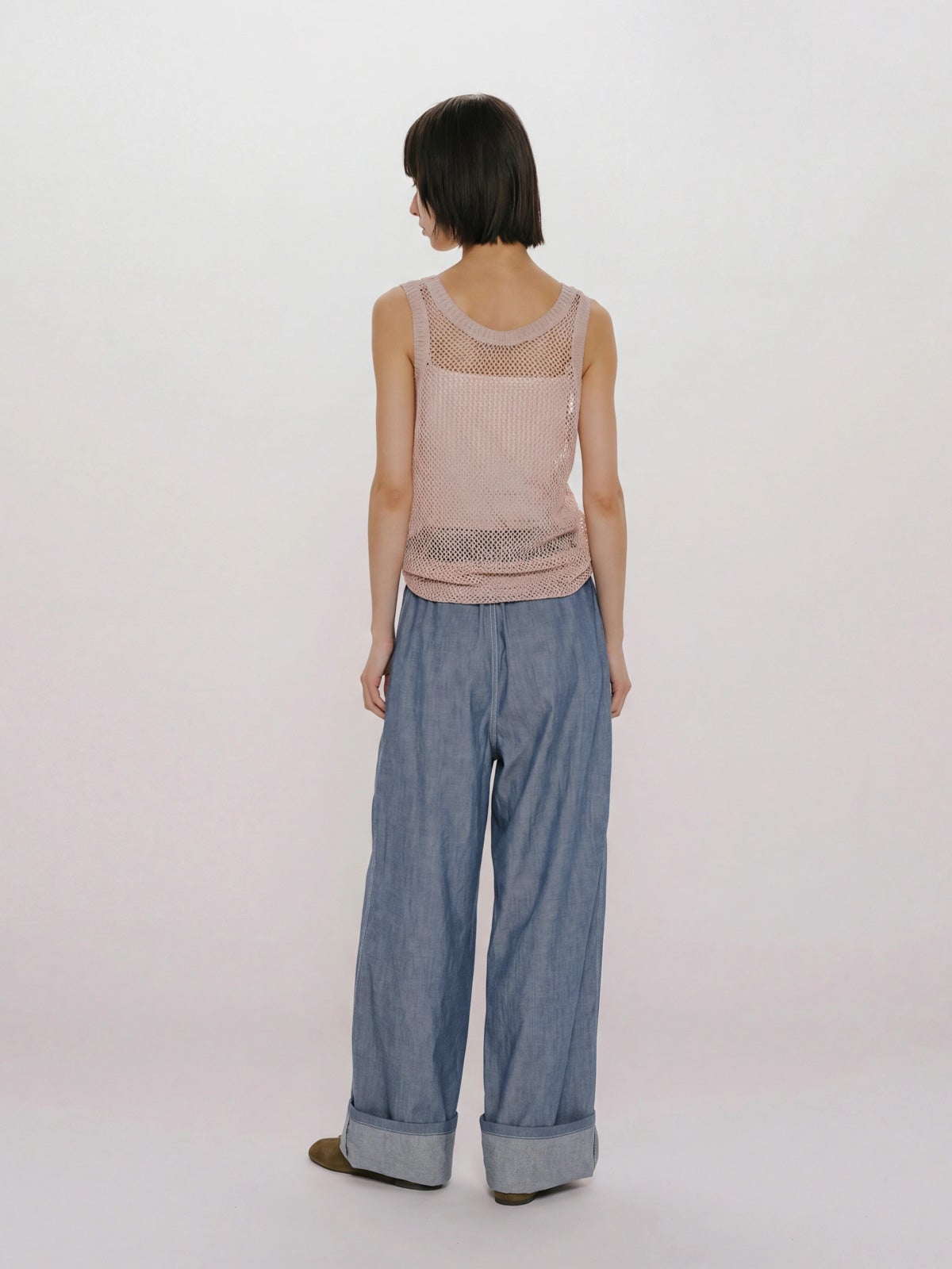 MIDIUMISOLID for Ladies シアーデニムイージーパンツ（BLEACH