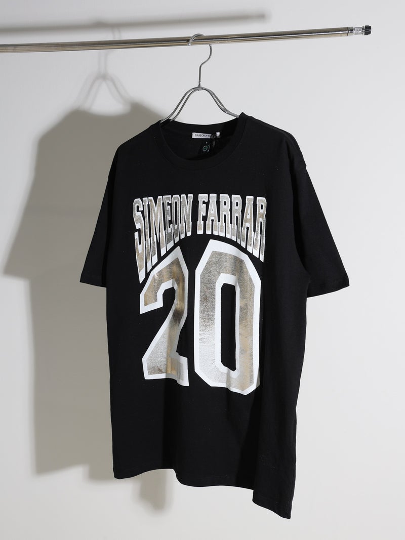 SIMEON FARRAR 箔プリントTシャツ