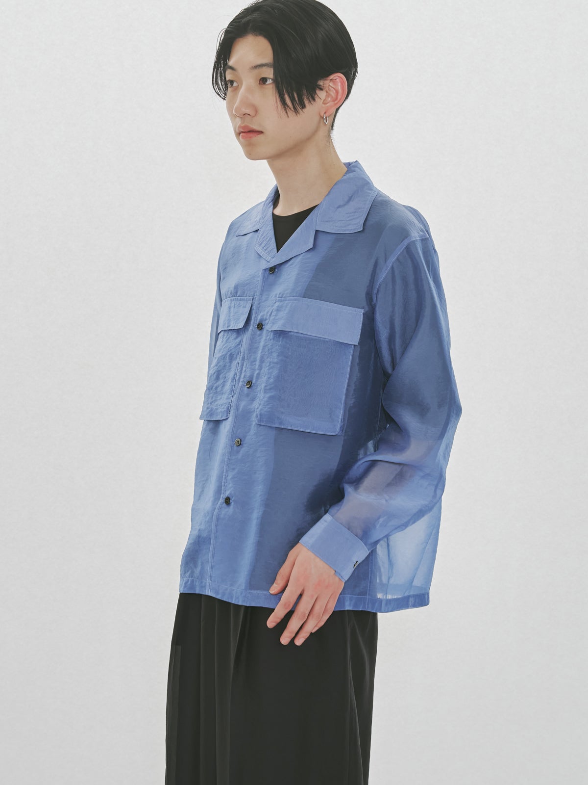 MIDIUMISOLID Men's シアーオープンカラーシャツ｜ MARcourt ONLINE
