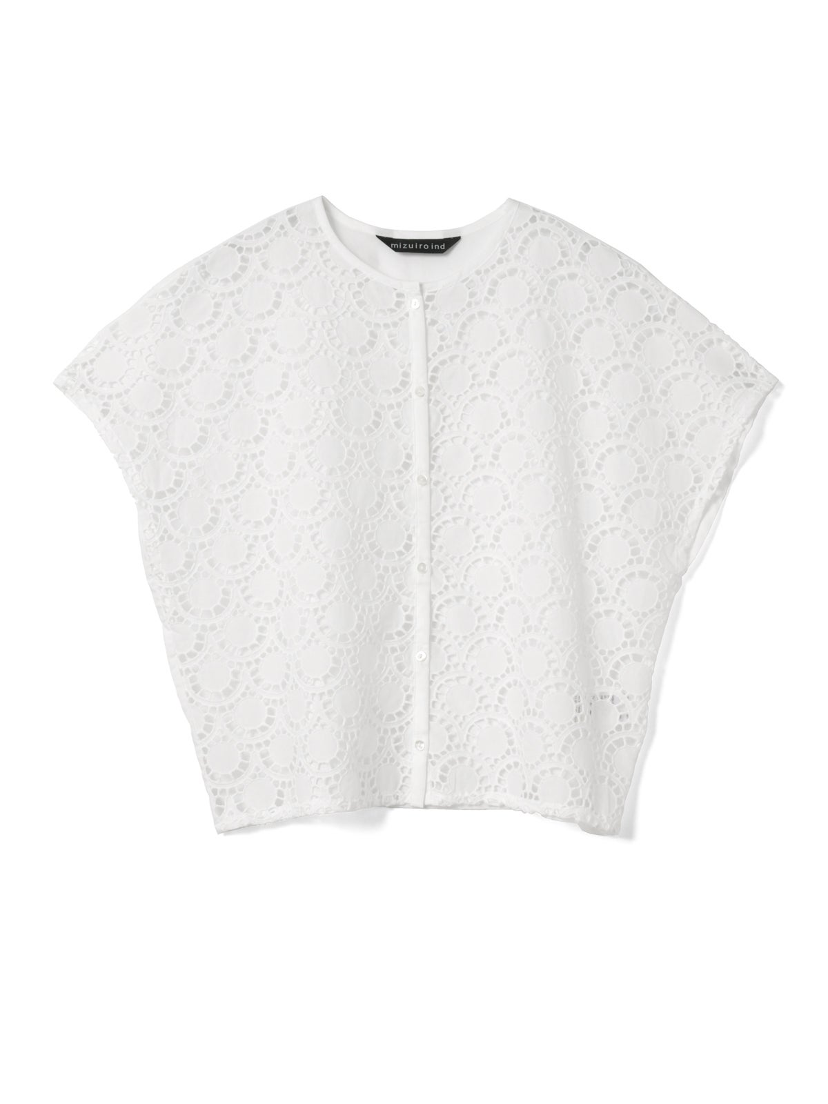 美品！mizuiro ind レースコンビクルーネックシャツ mizuiro ind レースコンビクルーネックシャツ｜ MARcourt ONLINE STORE