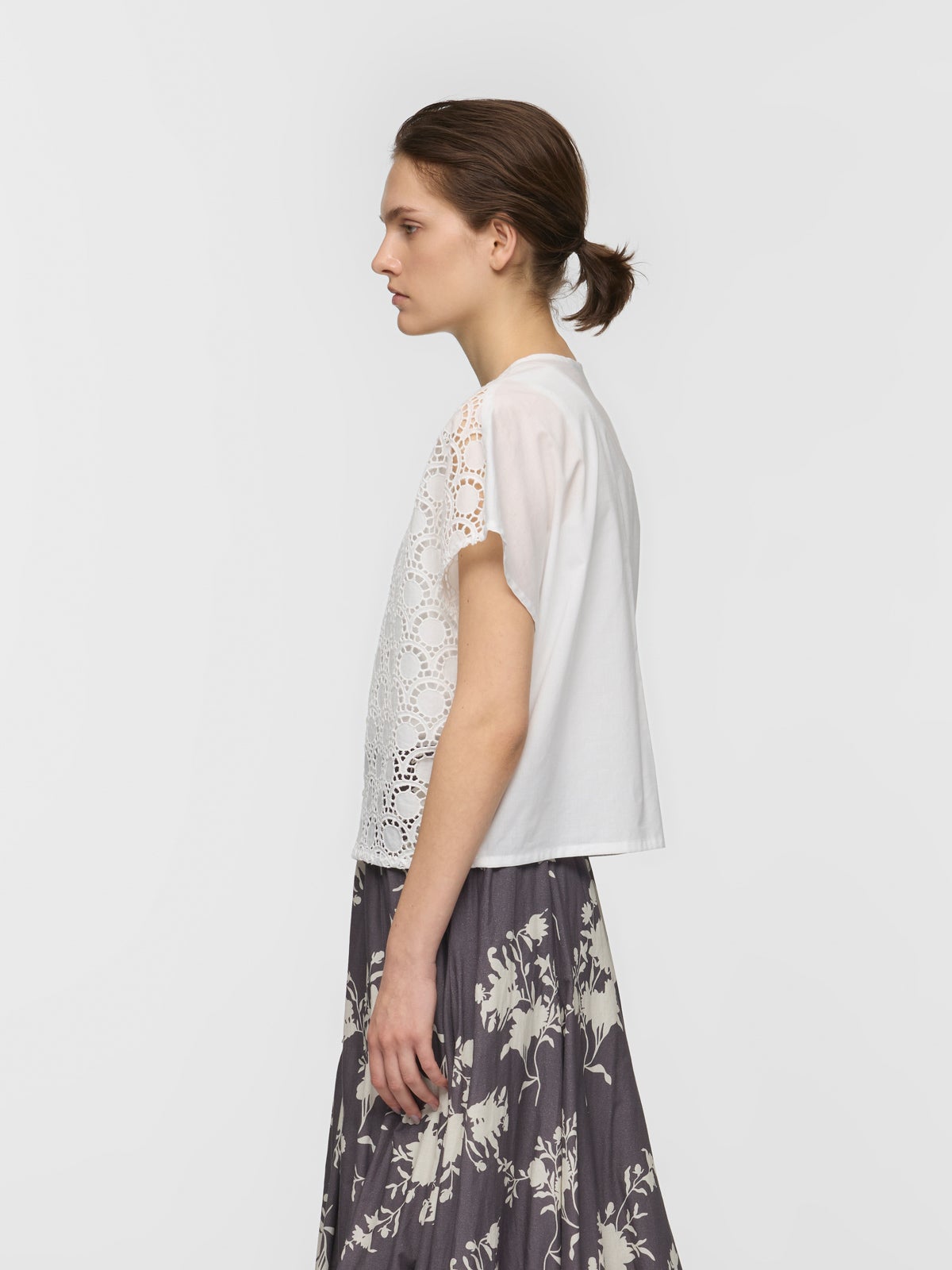 mizuiro ind レースコンビクルーネックシャツ｜ MARcourt ONLINE STORE