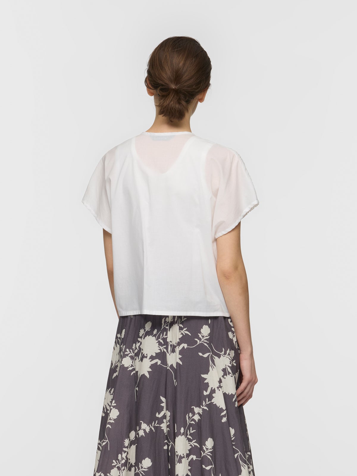 mizuiro-ind レースコンビクルーネックブラウス 長袖Ｔシャツ カットソー ロンＴ ブラック レディース ミズイロインド6-0215M♪ mizuiro ind MARcourt （シャツ・ブラウス レースコンビクルー レーススタンドカラー