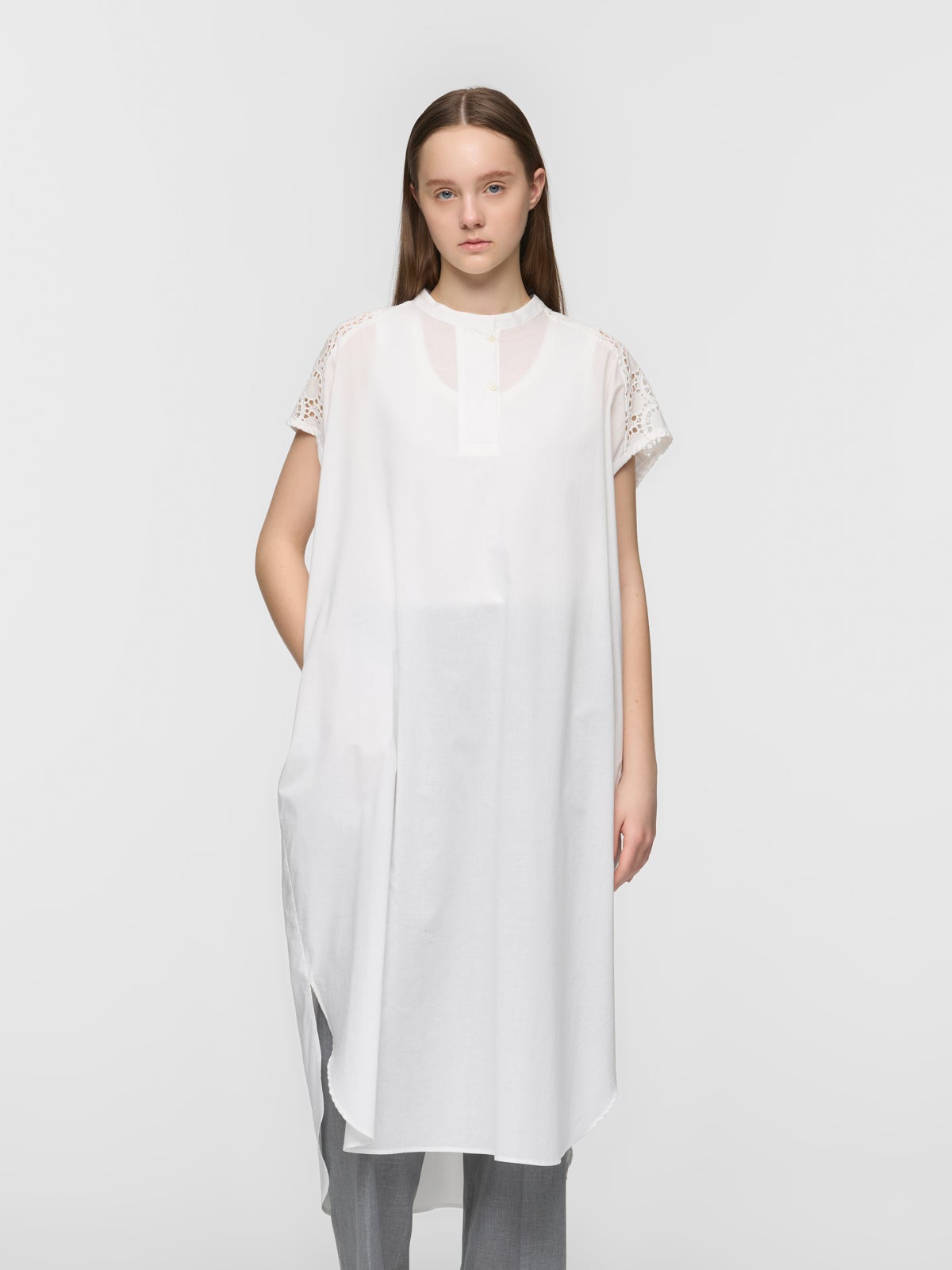 lace shoulder long OP