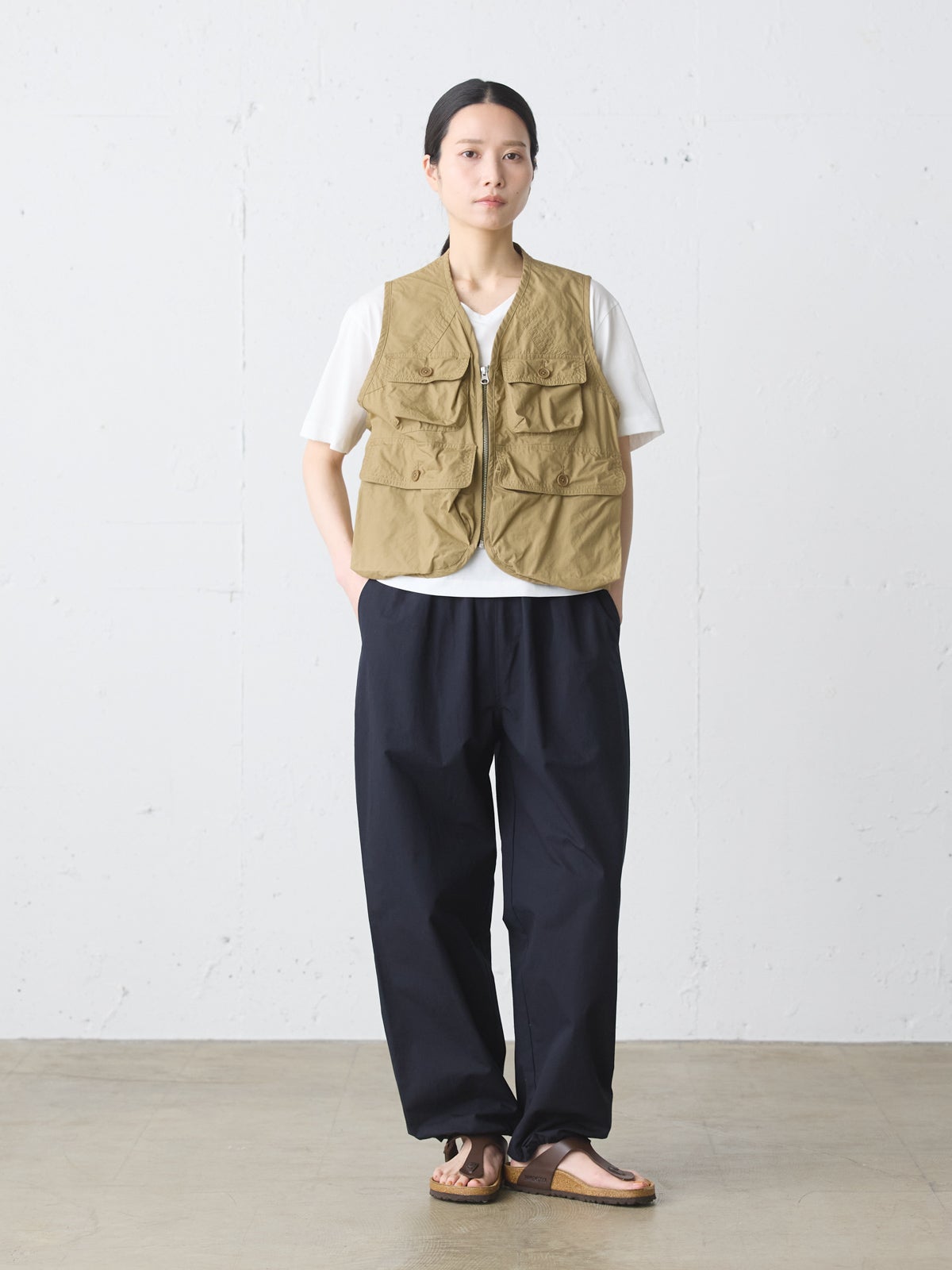 motomi.m コットンナイロンミリタリーベスト MidiUmi ワークポケットベスト｜ MARcourt ONLINE STORE - マーコート