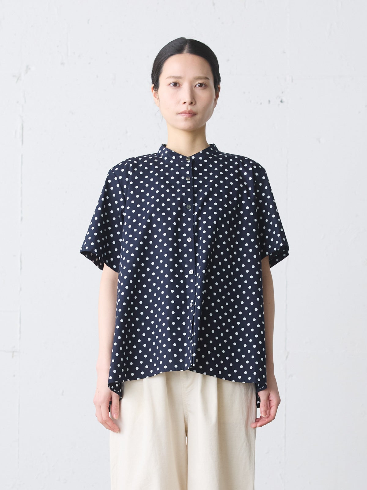 half slv dots A line shirt