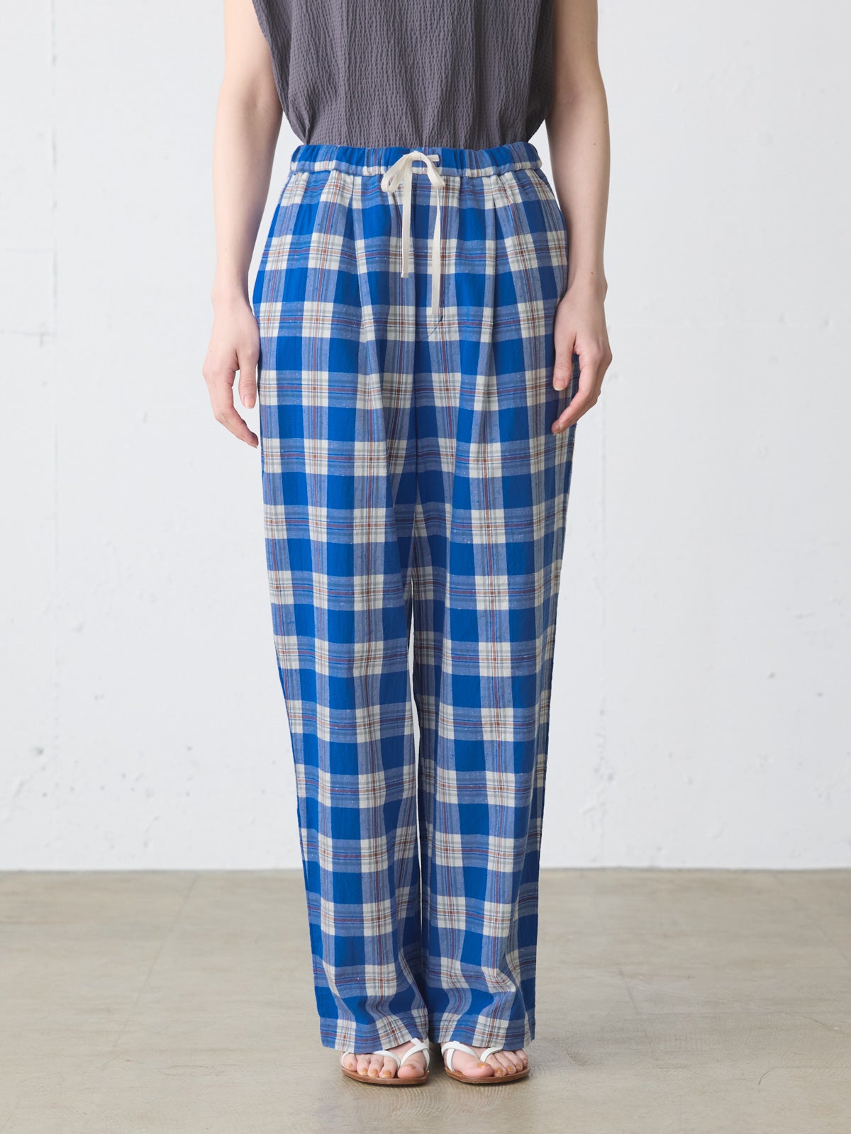 MidiUmi ストレートイージーチェックパンツ｜ MARcourt ONLINE STORE