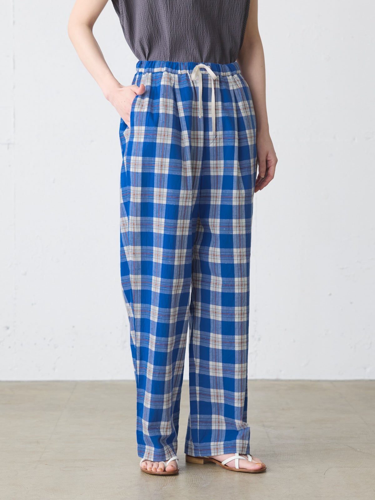 MidiUmi ストレートイージーチェックパンツ｜ MARcourt ONLINE STORE