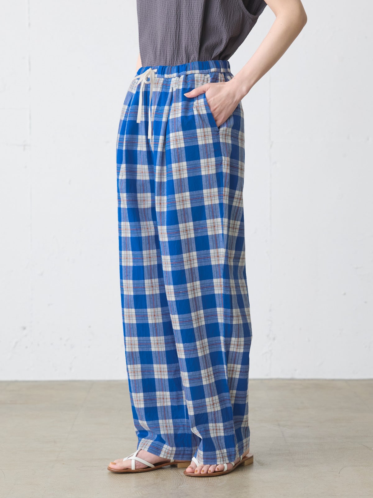 MidiUmi ストレートイージーチェックパンツ｜ MARcourt ONLINE STORE