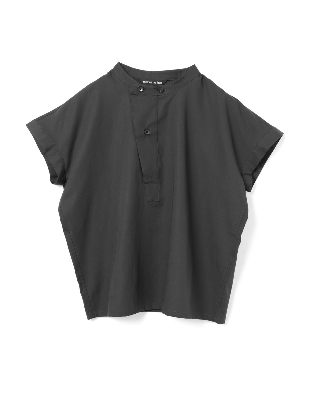 mizuiro ind コットンリネンアシンメトリーカラーシャツ｜ MARcourt