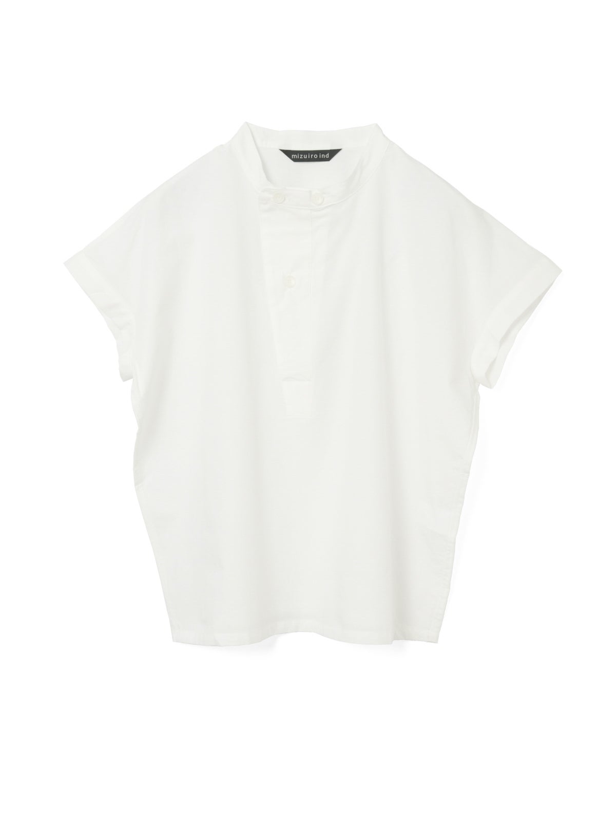 mizuiro ind コットンリネンアシンメトリーカラーシャツ｜ MARcourt