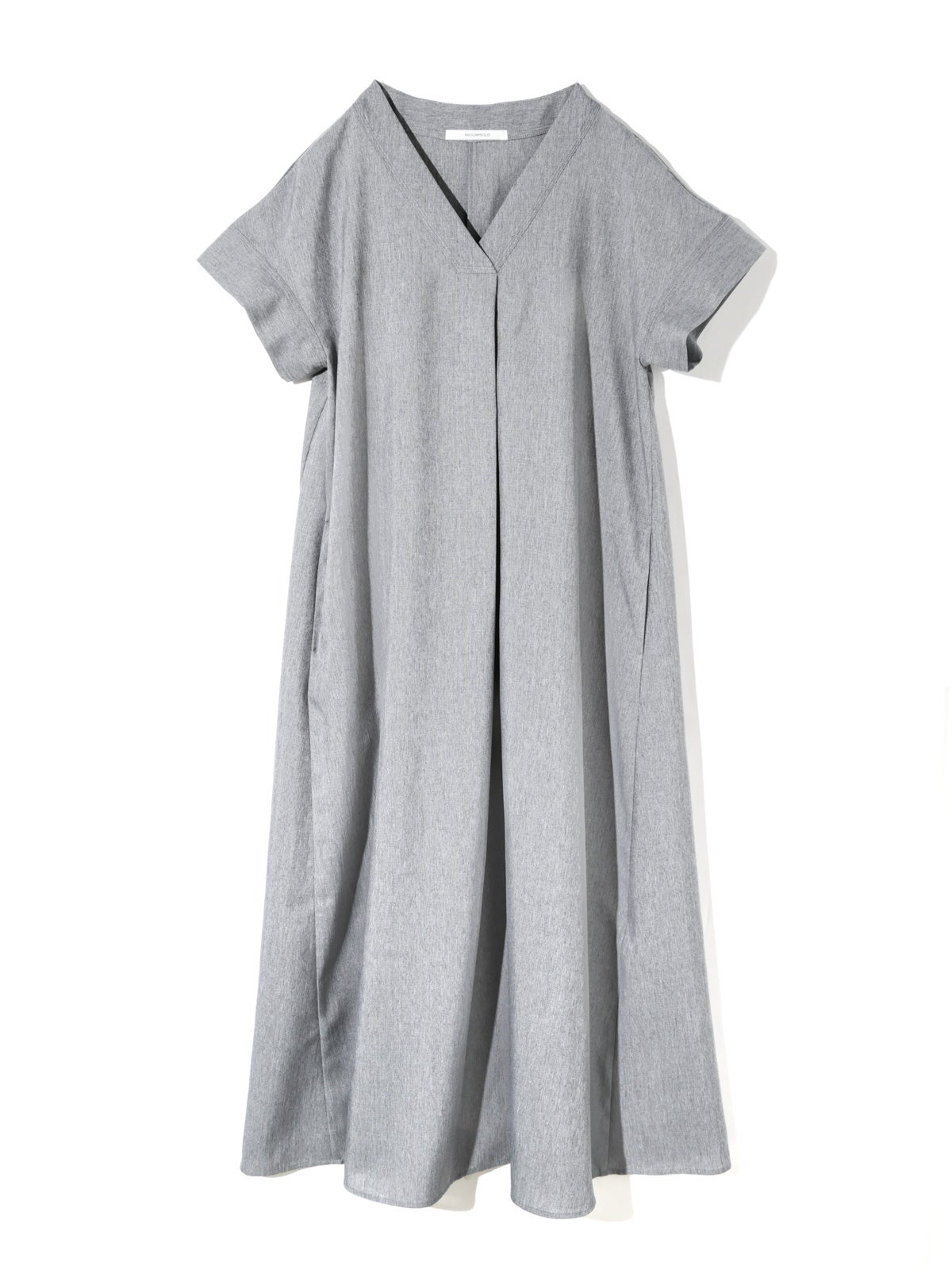 みい MIDIUMISOLID for Ladies リネンライクVネックフレアワンピース
