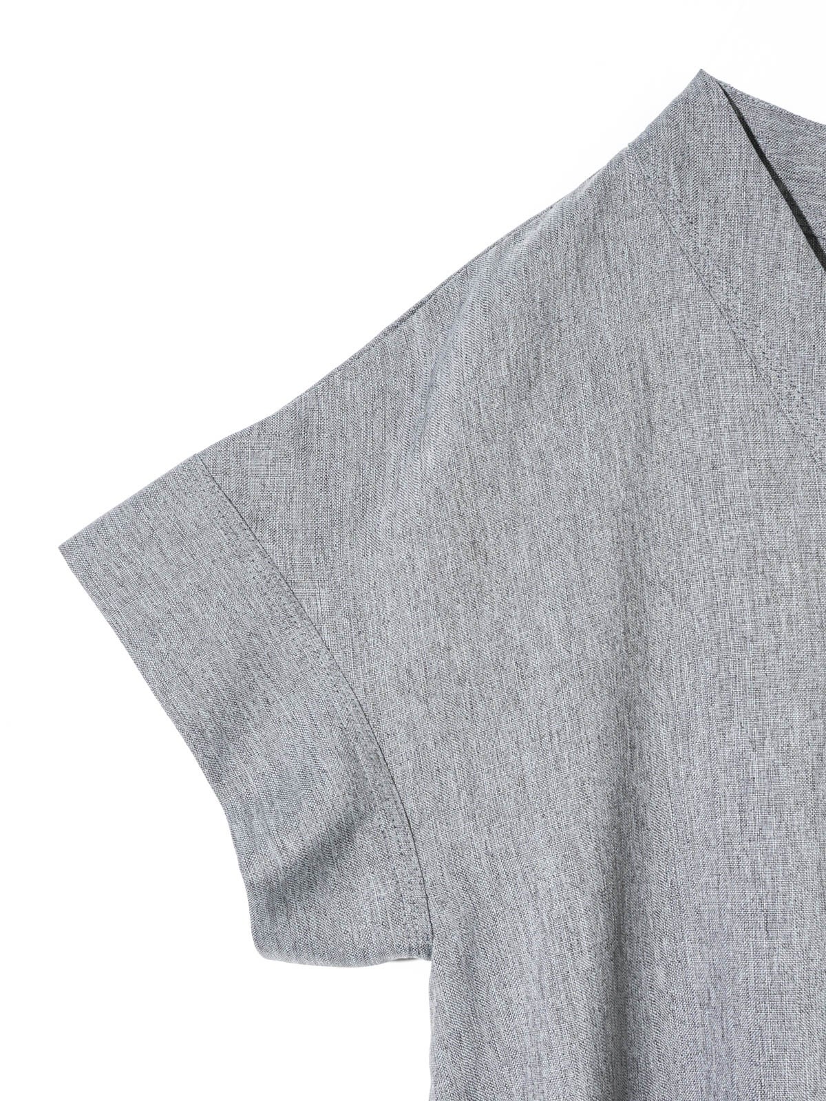 MIDIUMISOLID for Ladies リネンライクVネックフレアワンピース