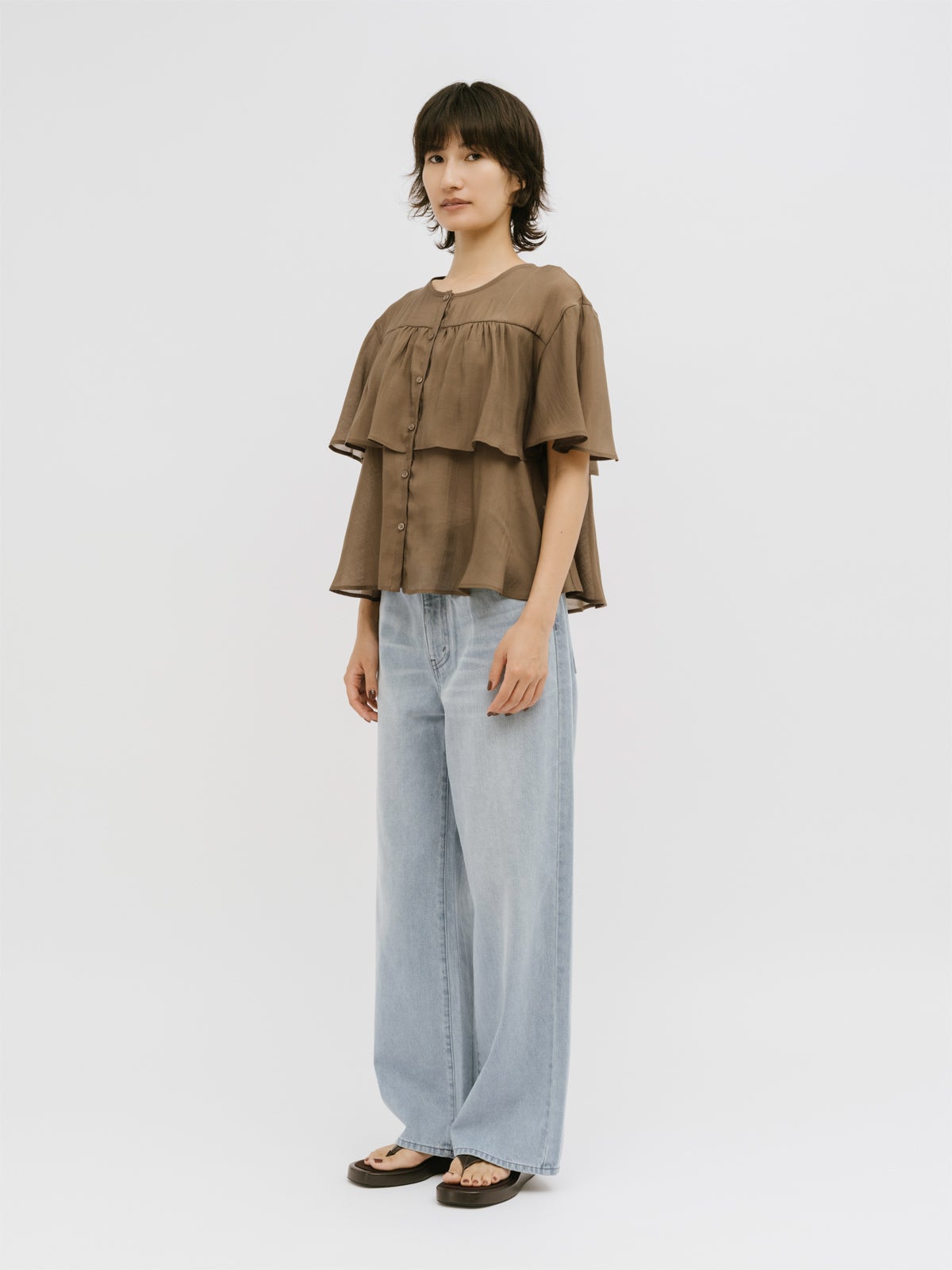 MIDIUMISOLID for Ladies シアーティアードブラウス｜ MARcourt ONLINE