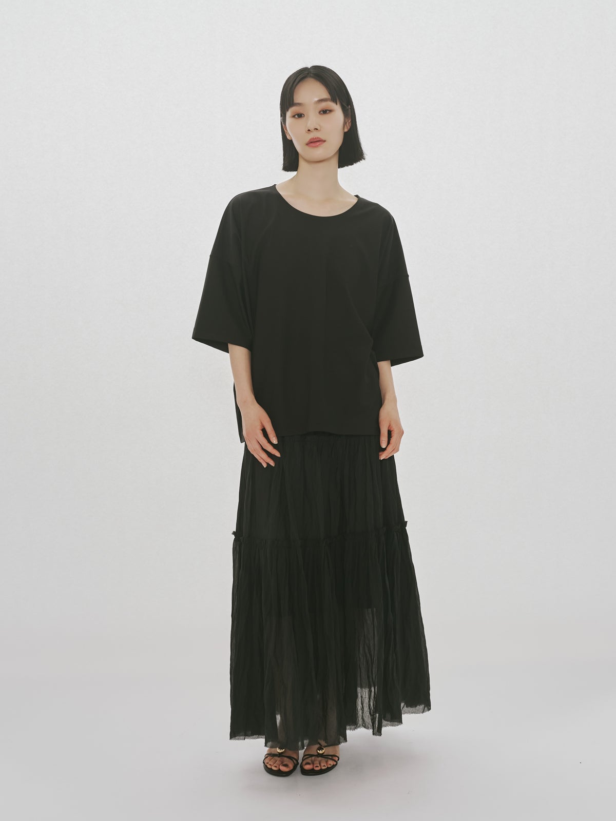 MIDIUMISOLID for Ladies シアーティアードスカート｜ MARcourt ONLINE