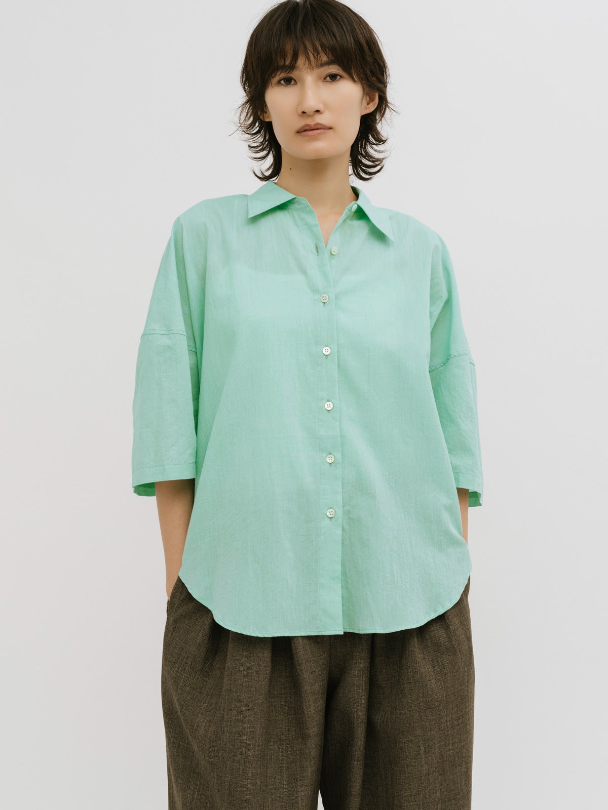 MIDIUMISOLID for Ladies コクーンスリーブワイドシャツ｜ MARcourt