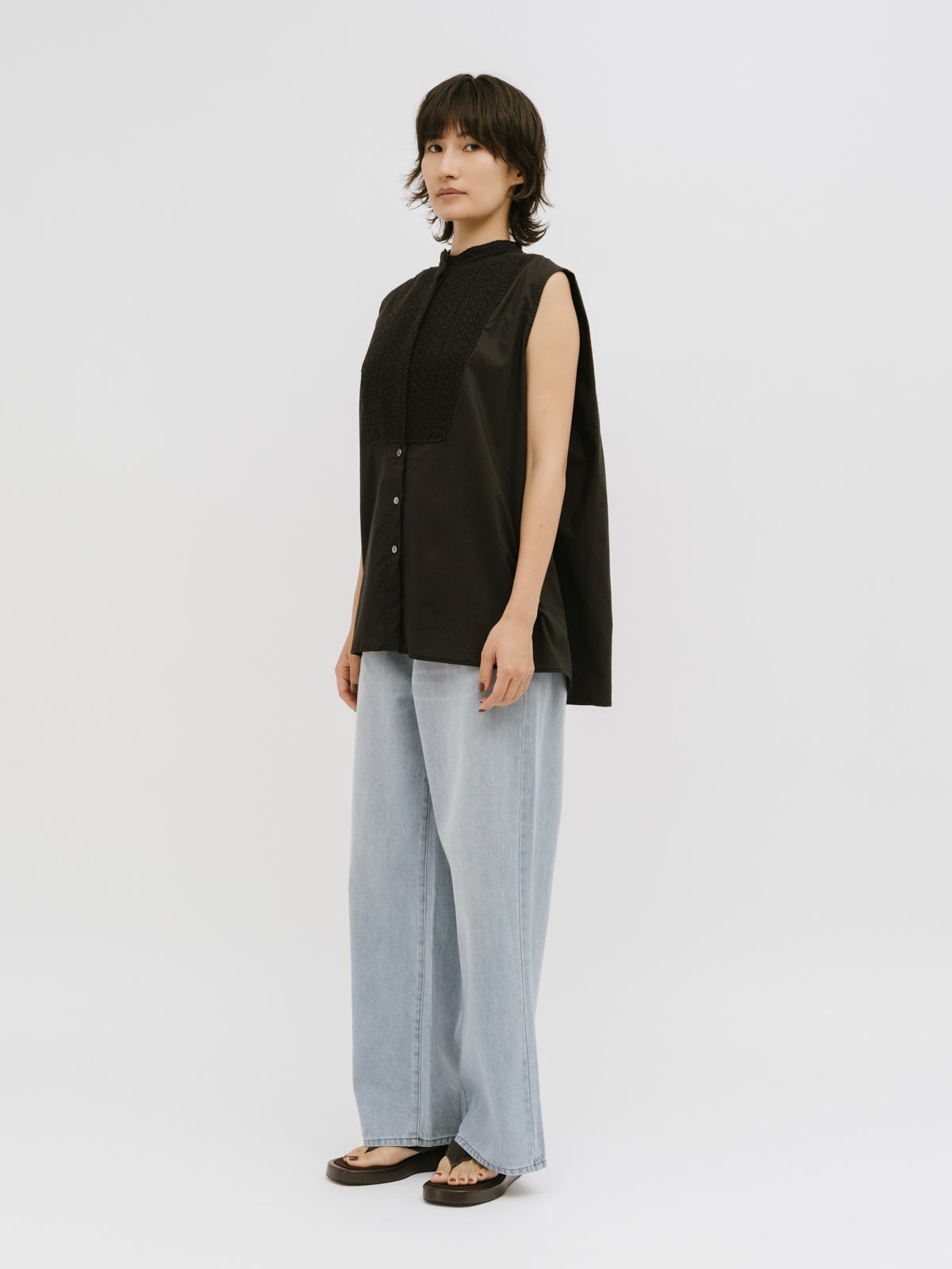 MIDIUMISOLID for Ladies レース付きワイドシャツ｜ MARcourt ONLINE