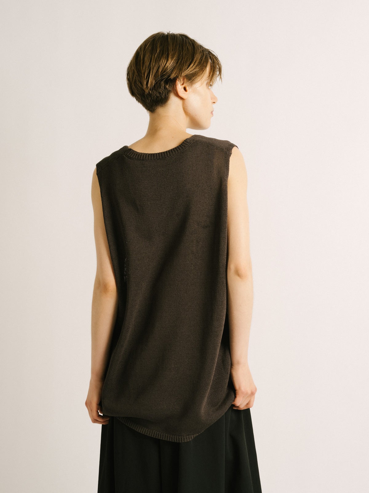 mizuiro ind リネンライクVネックワイドベスト｜ MARcourt ONLINE