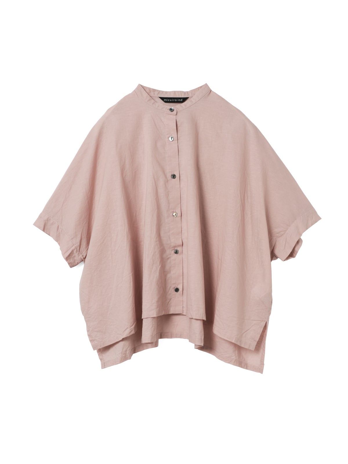 mizuiro ind コットンリネンスタンドカラーワイドシャツ｜ MARcourt