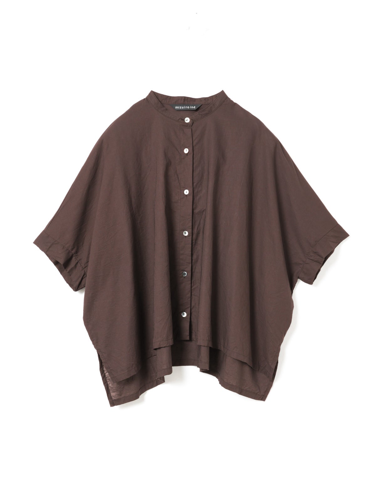 mizuiro ind コットンリネンスタンドカラーワイドシャツ｜ MARcourt