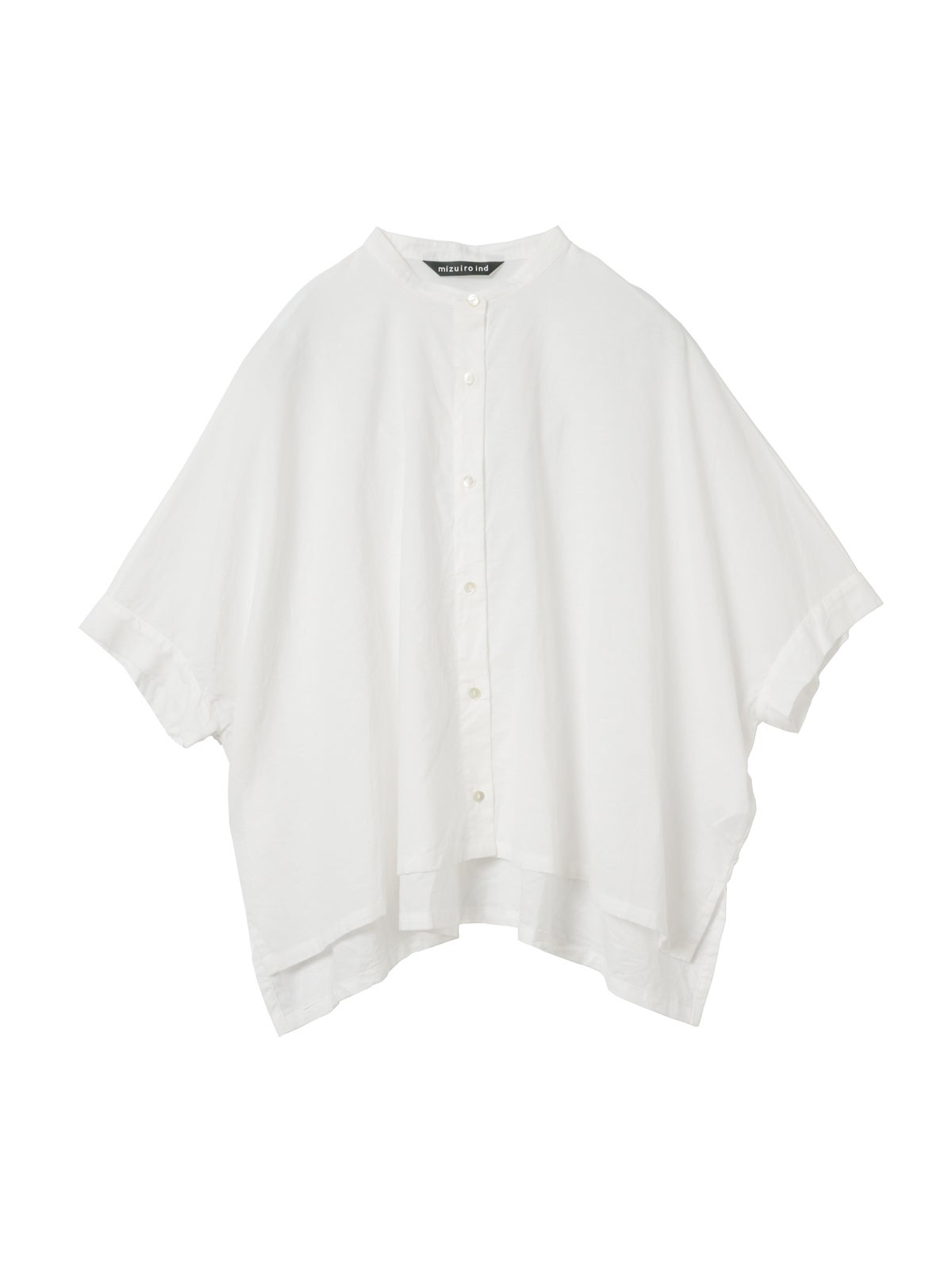 mizuiro ind コットンリネンスタンドカラーワイドシャツ｜ MARcourt