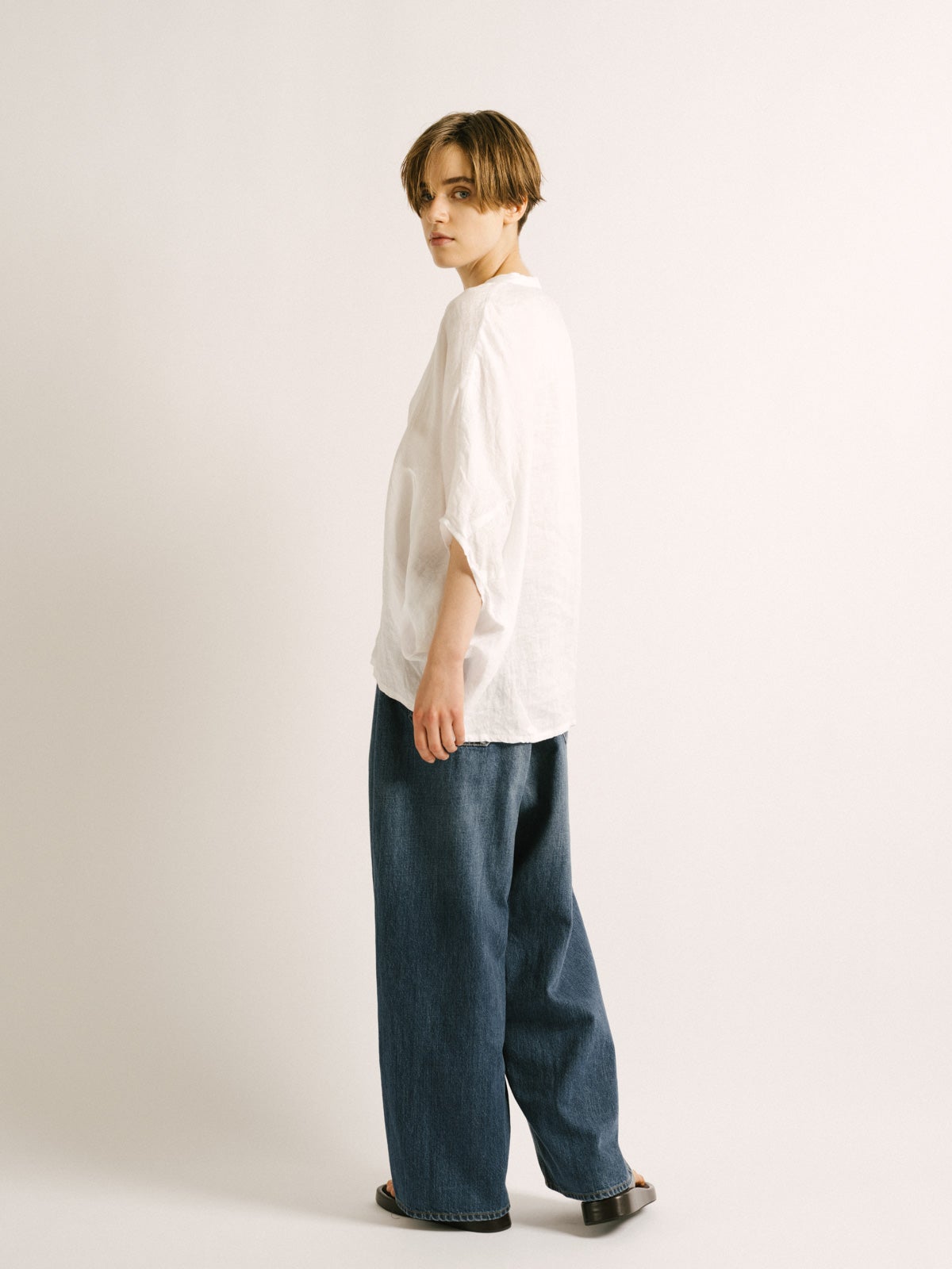 mizuiro ind リネンスタンドカラーコクーンシャツ｜ MARcourt ONLINE