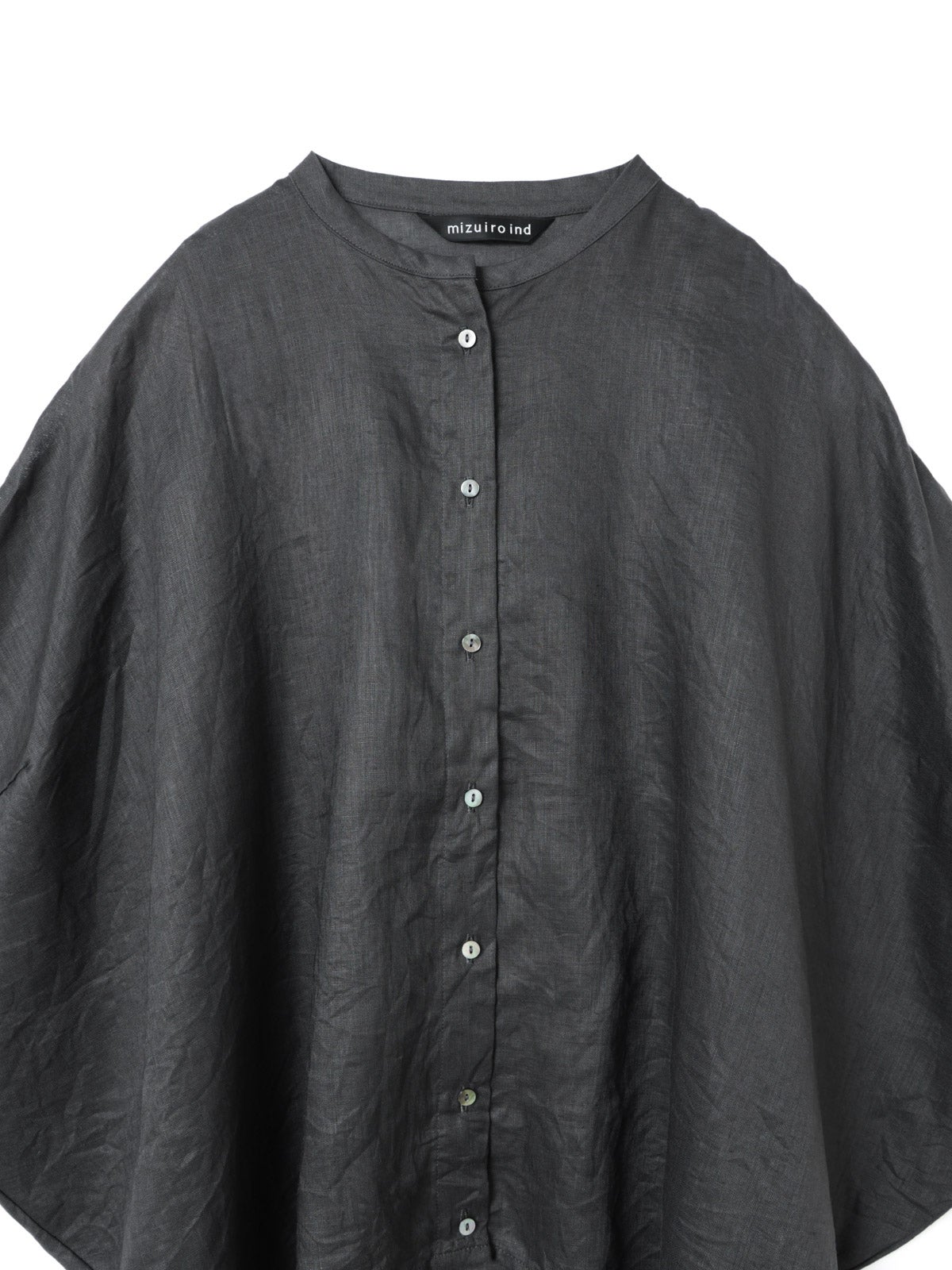 mizuiro ind リネンスタンドカラーコクーンシャツ｜ MARcourt ONLINE