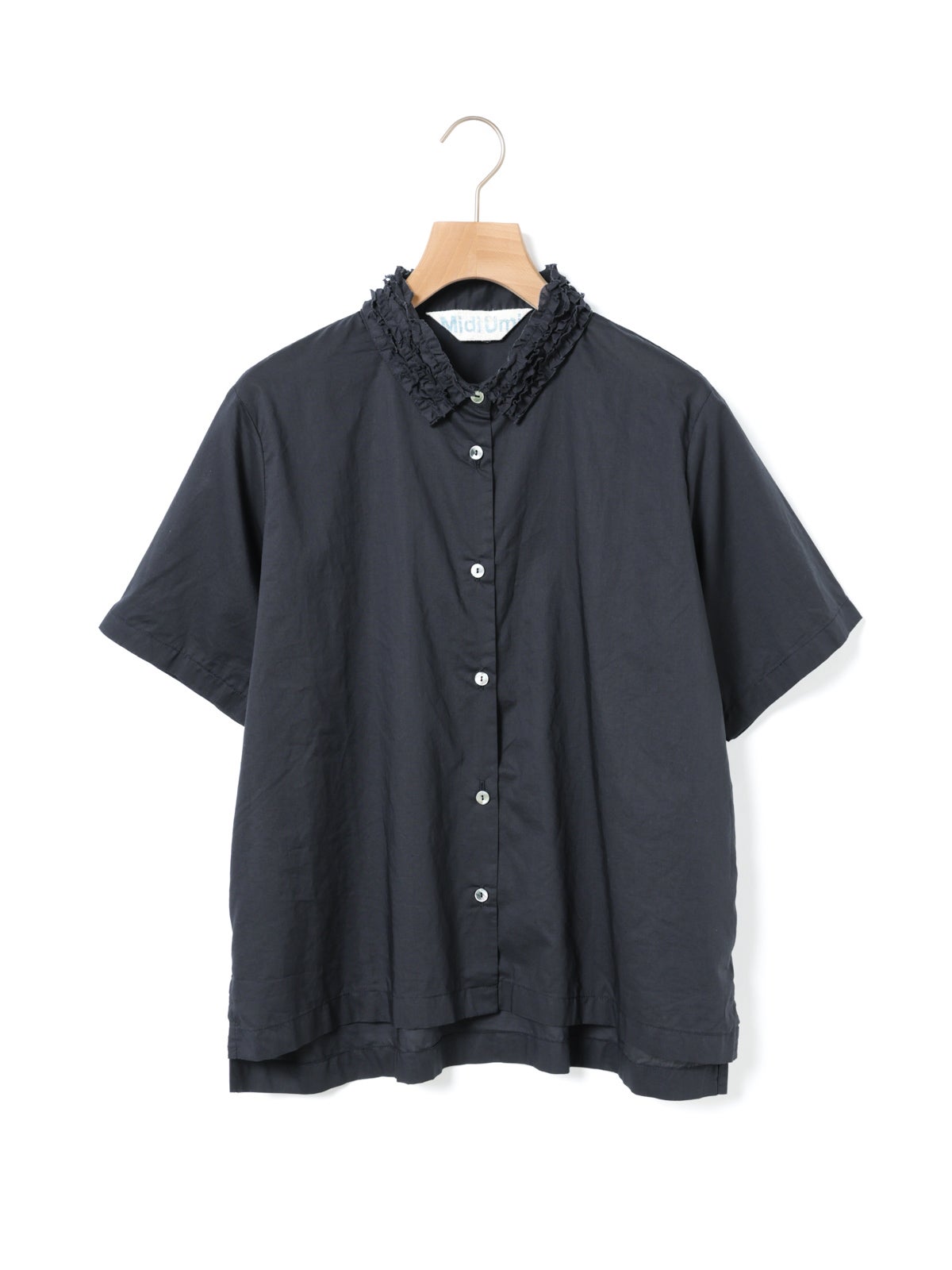 MERGE　フリルデザイン黒　33000円 MidiUmi フリルカラーシャツ｜ MARcourt ONLINE STORE - マーコート