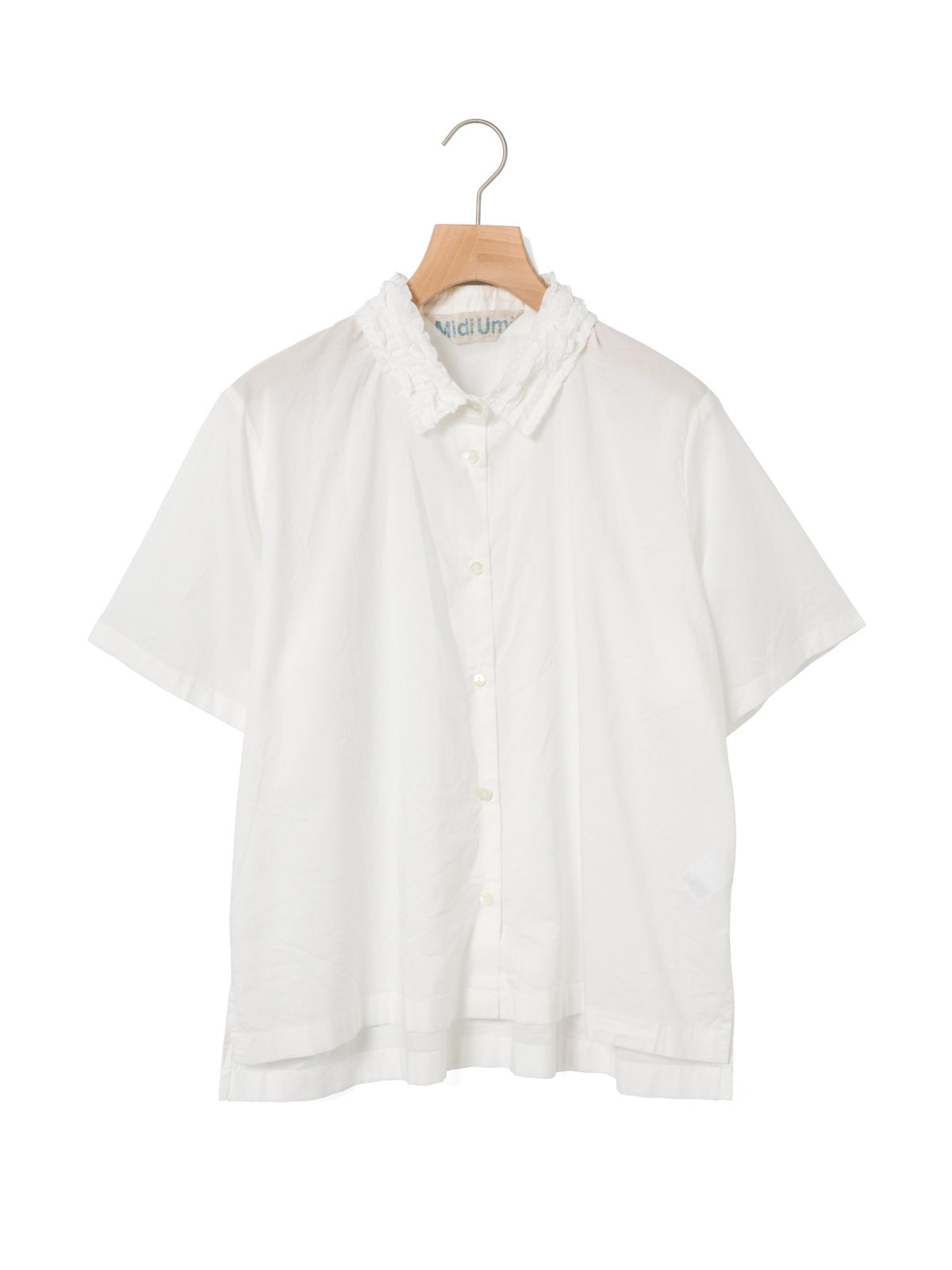 美品✨ マノフ フリルカラーオックスフォードシャツ F ホワイト MidiUmi フリルカラーシャツ｜ MARcourt ONLINE STORE - マーコート