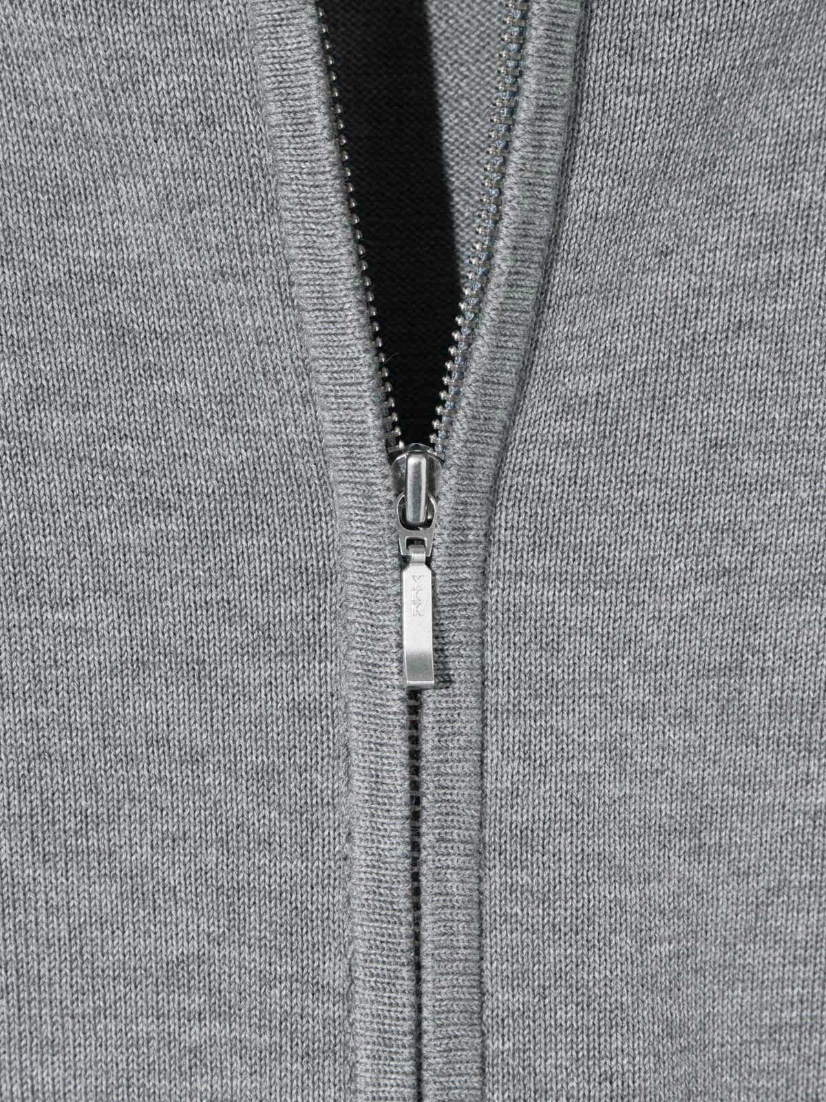 MIDIUMISOLID ミディウミソリッド クリンクル加工 グレー 長袖ニット MIDIUMISOLID for Ladies カームジップニット｜ MARcourt ONLINE STORE