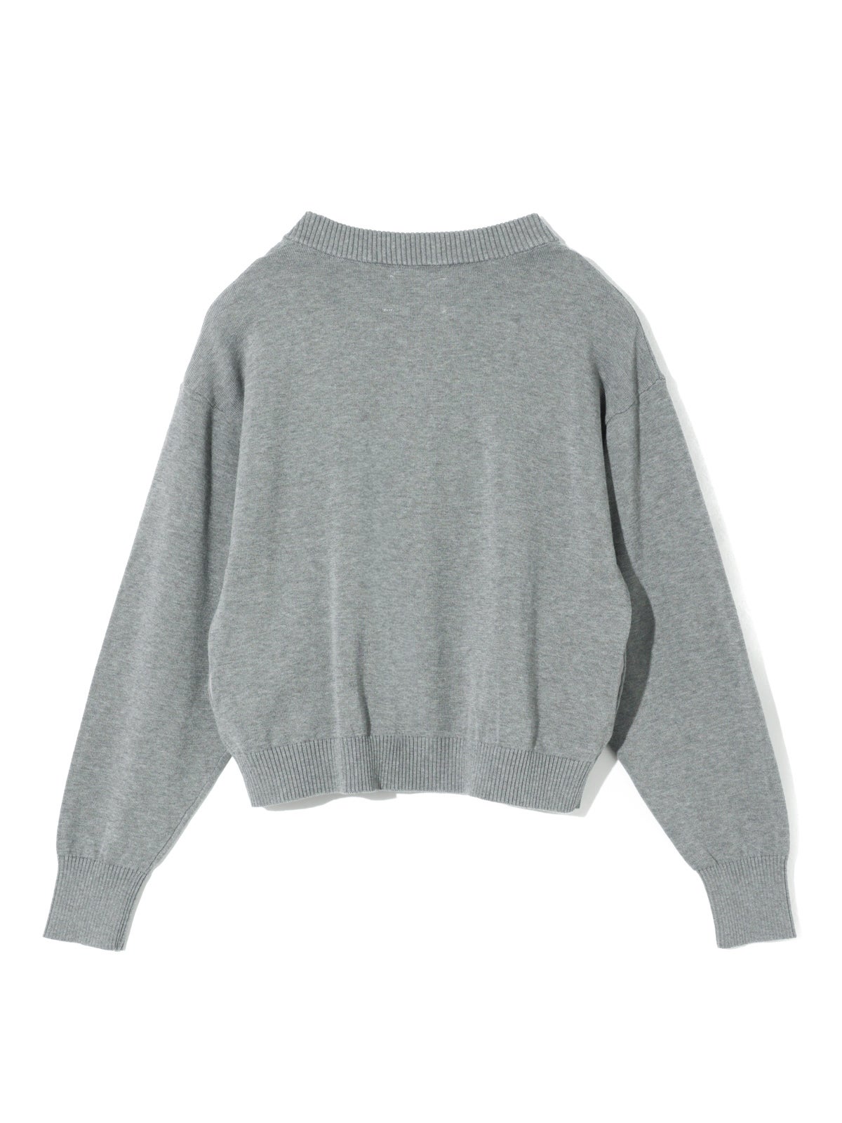 MIDIUMISOLID ミディウミソリッド クリンクル加工 グレー 長袖ニット MIDIUMISOLID for Ladies カームジップニット｜ MARcourt ONLINE STORE