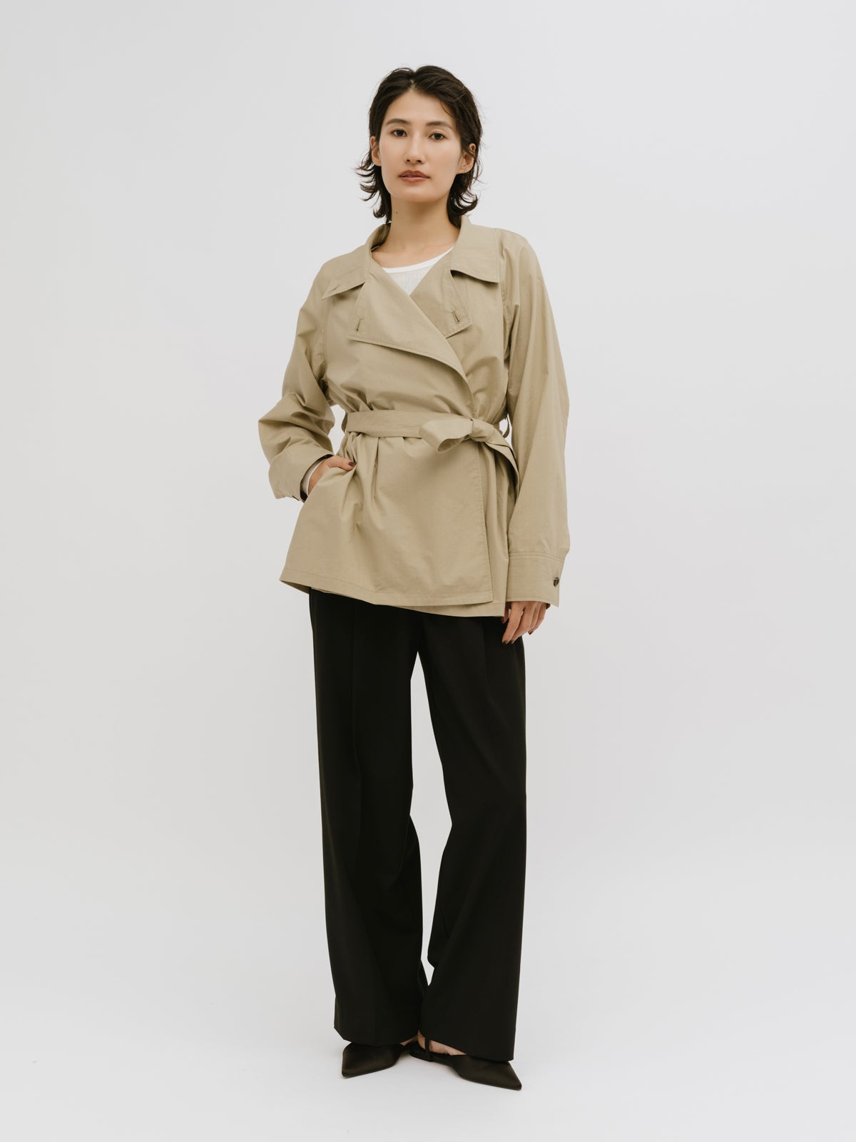 MIDIUMISOLID for Ladies ラップトレンチシャツ｜ MARcourt ONLINE