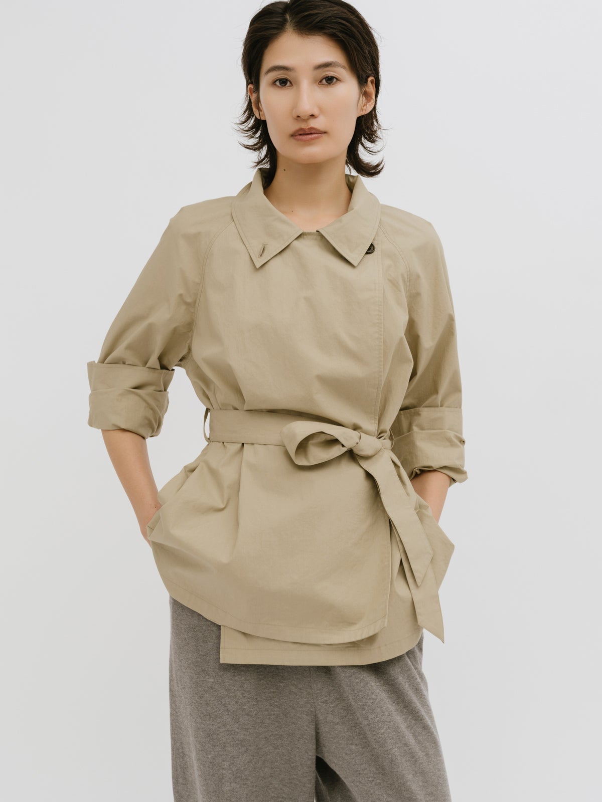 MIDIUMISOLID for Ladies ラップトレンチシャツ｜ MARcourt ONLINE
