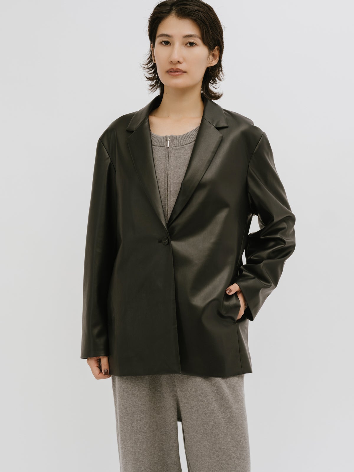 MIDIUMISOLID for Ladies ソフトフェイクレザージャケット｜ MARcourt