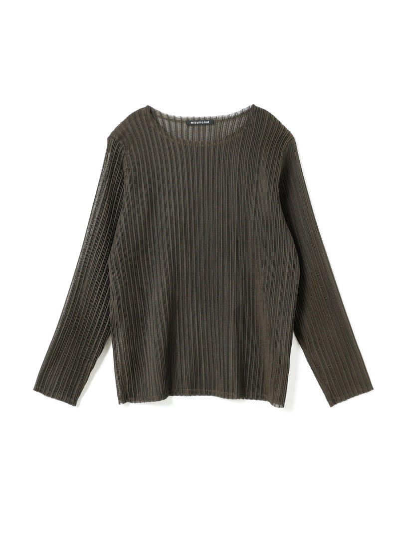 mizuiro ind プリーツライククルーネックプルオーバー