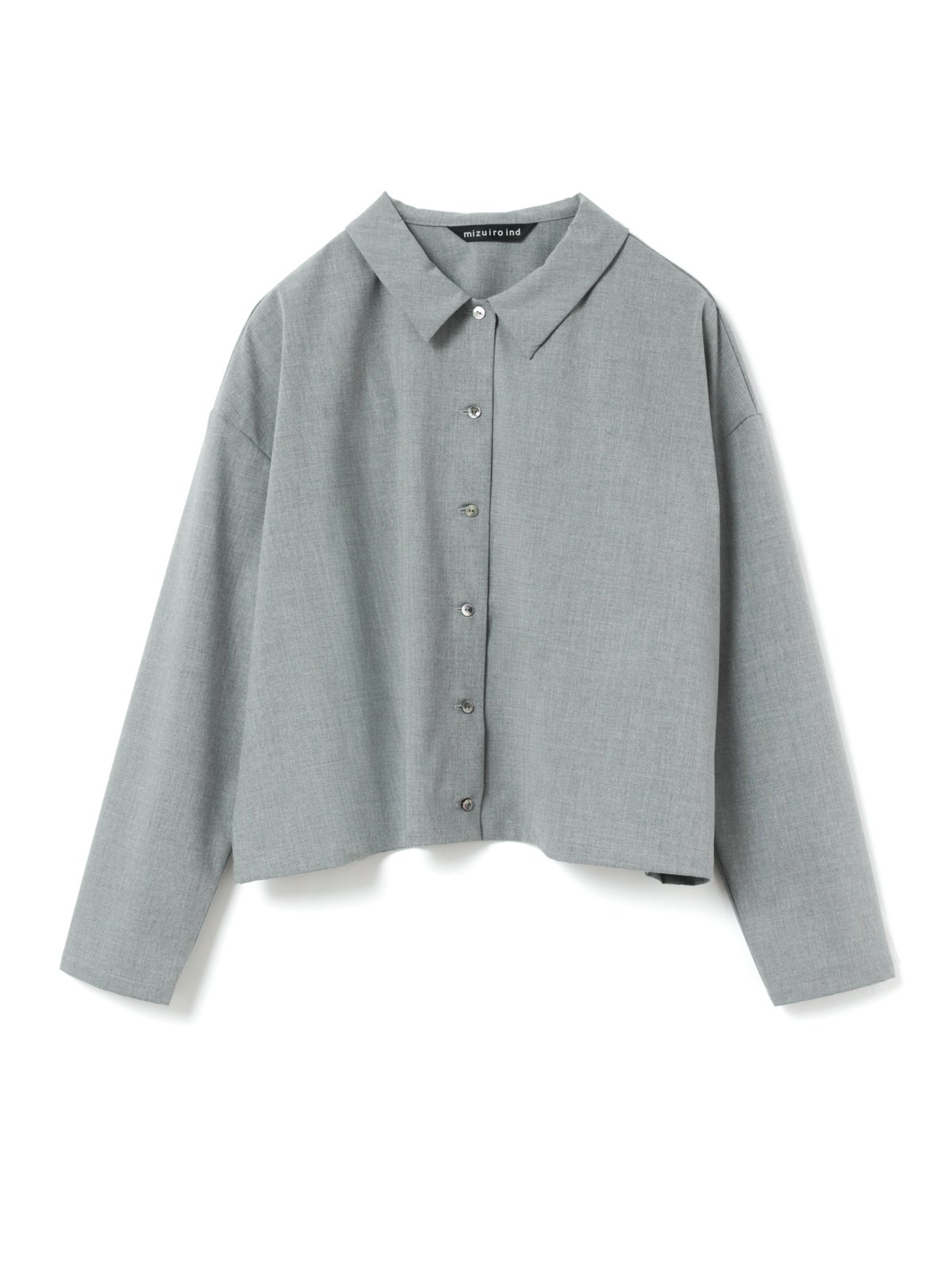 新品未使用タグ付き　mizuiroind ブラウス　シャツ　グレー系 mizuiro ind T/Rワイドシャツ｜ MARcourt ONLINE STORE - マーコート