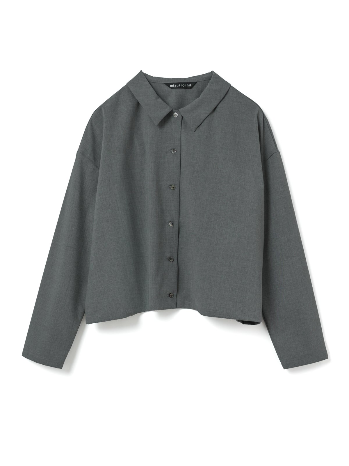 新品未使用タグ付き　mizuiroind ブラウス　シャツ　グレー系 mizuiro ind T/Rワイドシャツ｜ MARcourt ONLINE STORE - マーコート