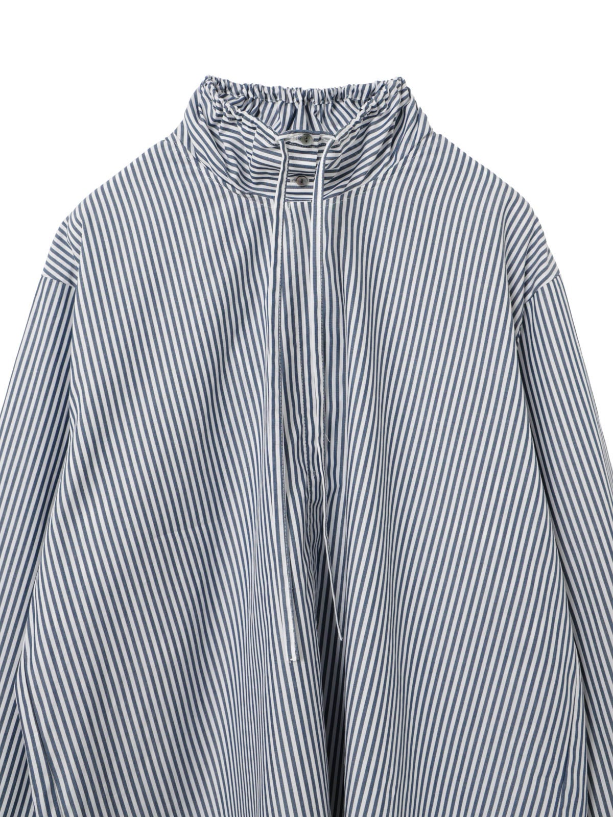 mizuiro ind ストライプギャザーネックシャツ｜ MARcourt ONLINE STORE