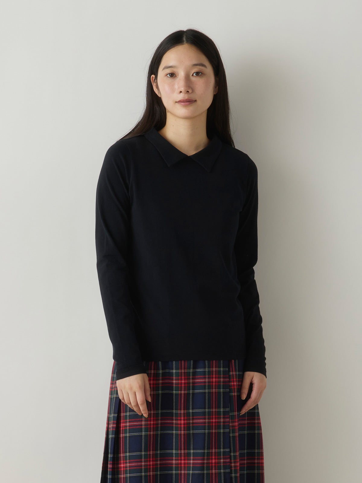 まゆみ　オフ白・グレー　各2枚組 MidiUmi シャツカラープルオーバー｜ MARcourt ONLINE STORE