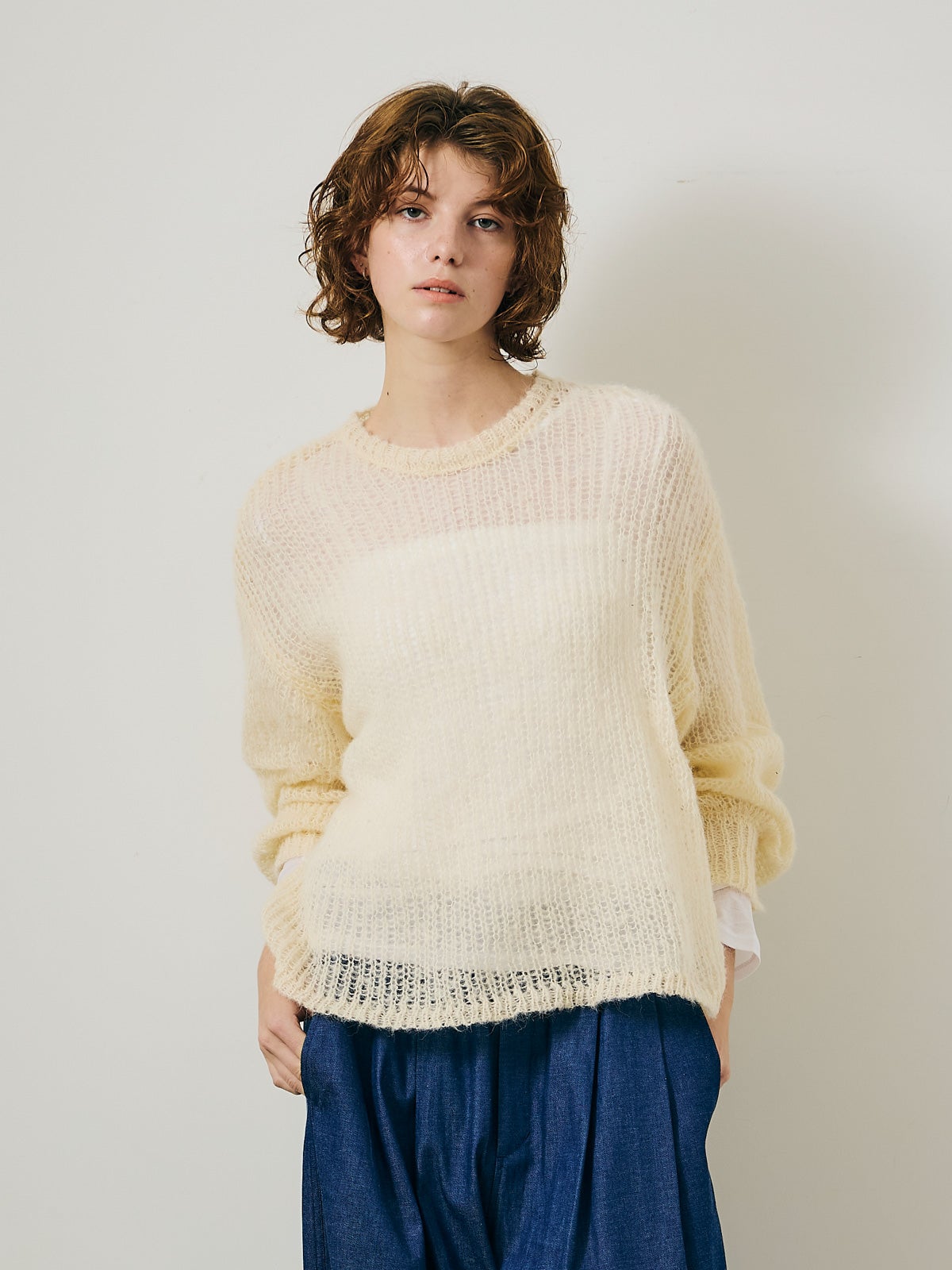 sheer shaggy knit PO